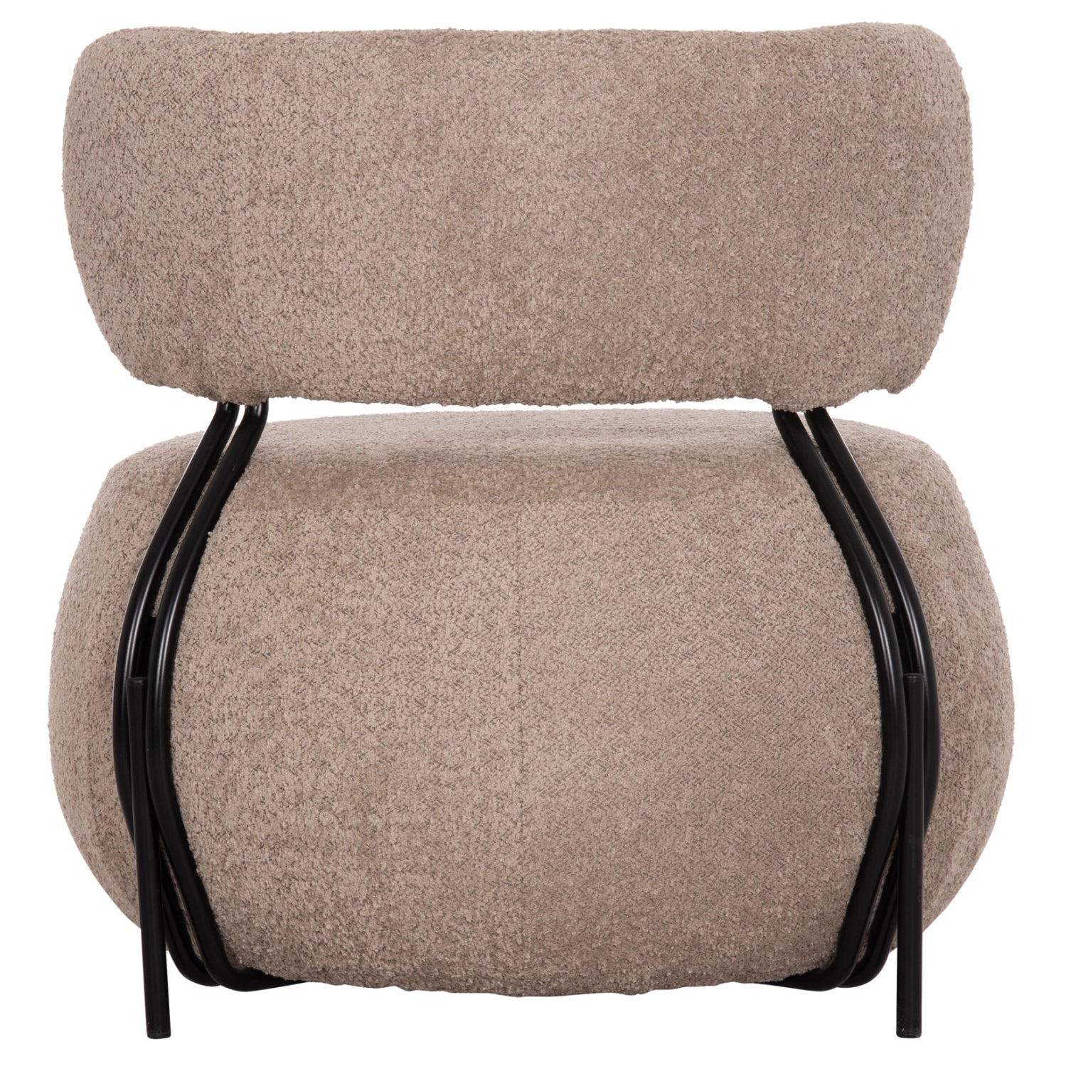 Кръгло кресло KARSEN  тъмно бежов цвят  79x82x74см