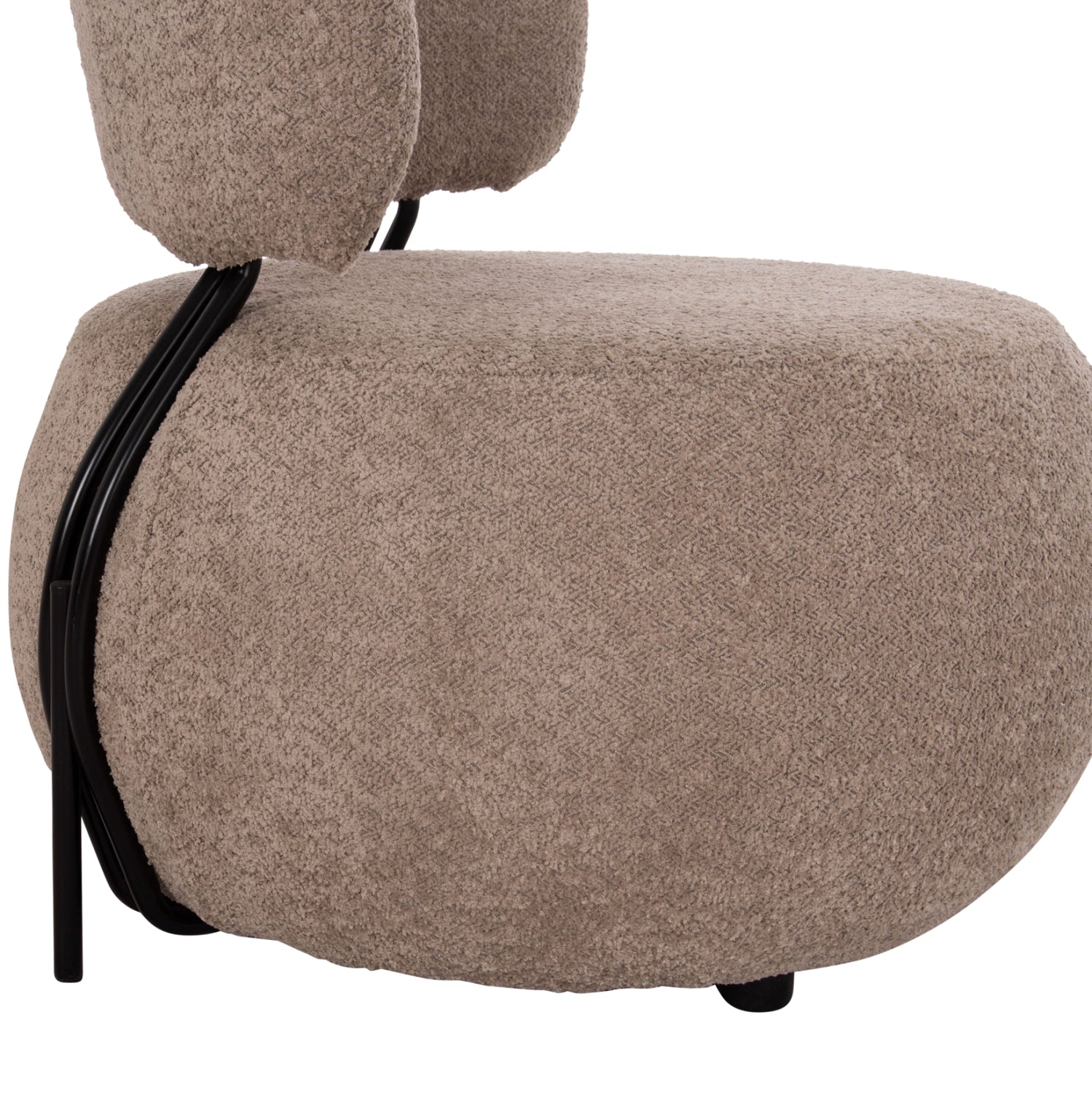 Кръгло кресло KARSEN  тъмно бежов цвят  79x82x74см