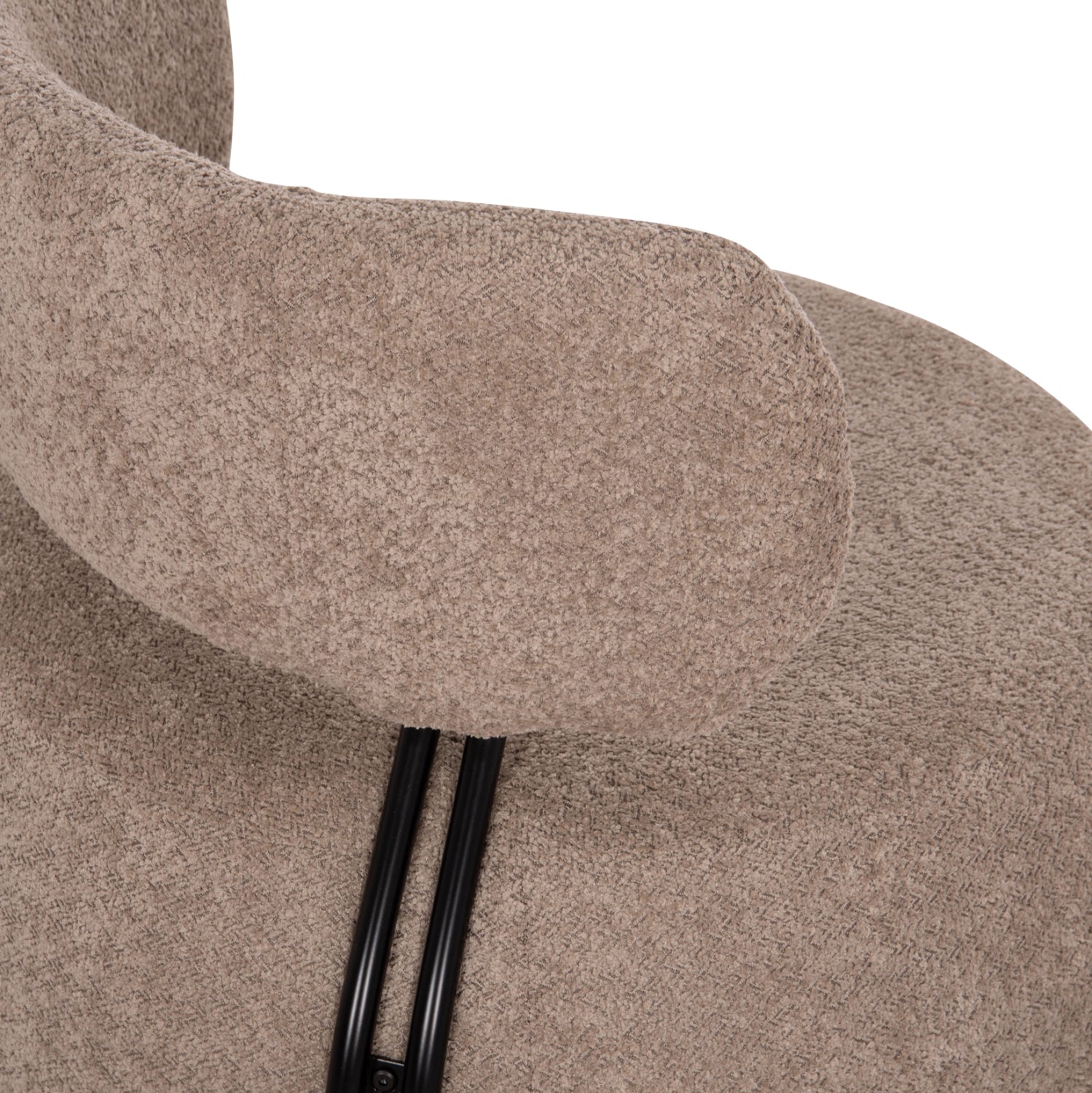 Кръгло кресло KARSEN  тъмно бежов цвят  79x82x74см