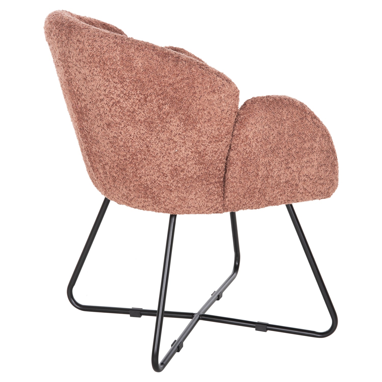 Кресло Харис букле розов цвят  59,5x64x77