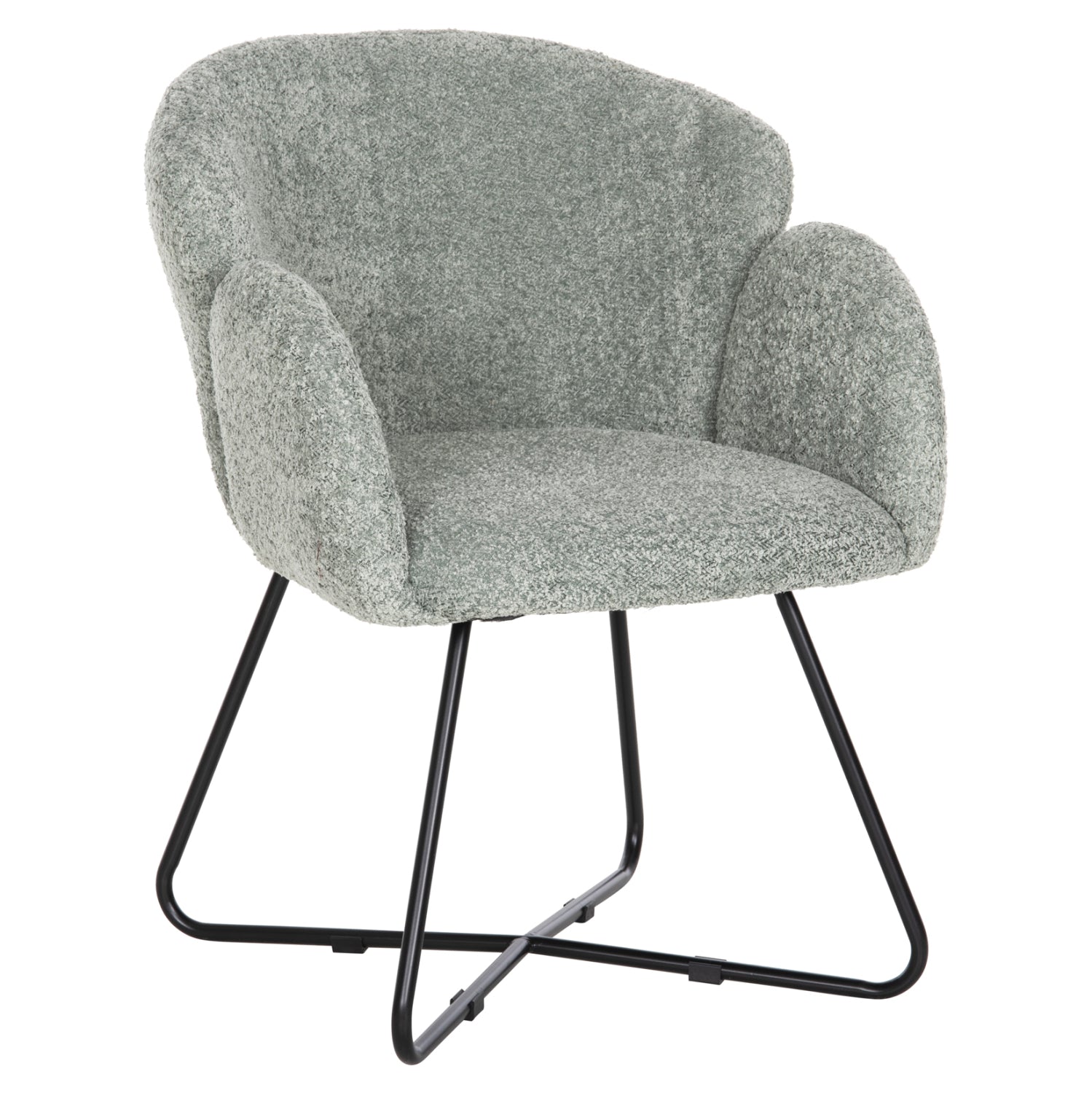 Кресло Харис букле цвят шам фъстък  59,5x64x77