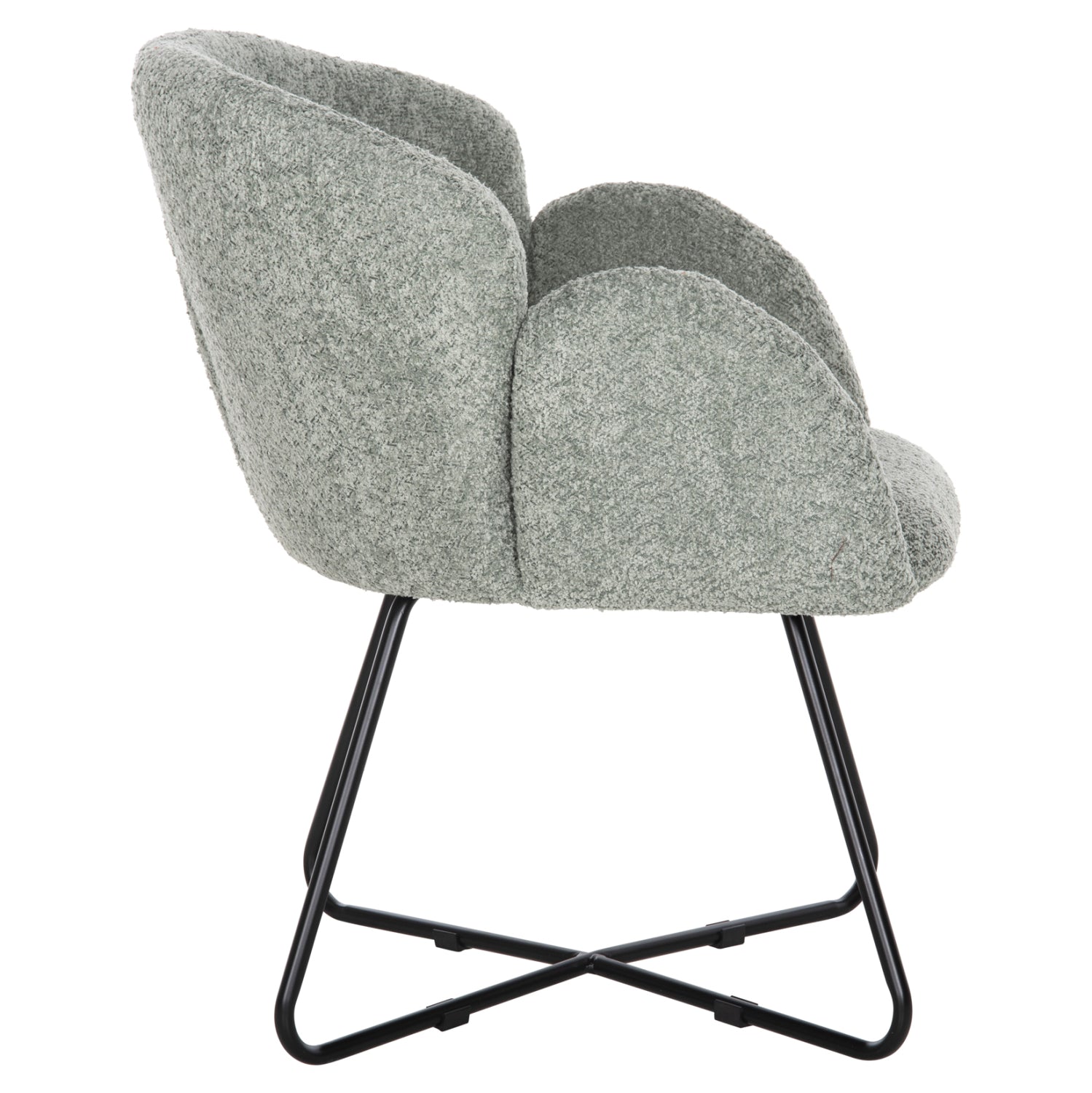 Кресло Харис букле цвят шам фъстък  59,5x64x77