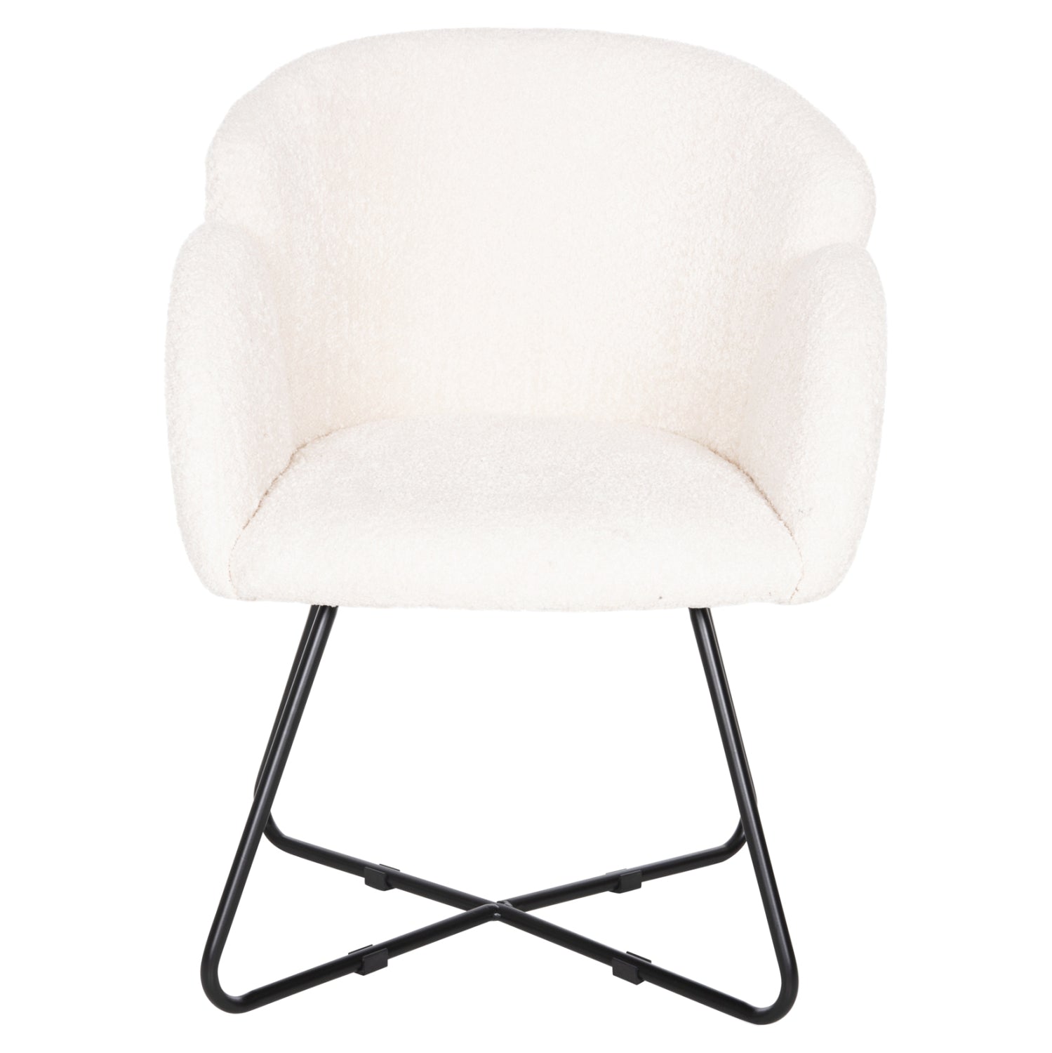 Кресло Харис букле цвят екрю  59,5x64x77