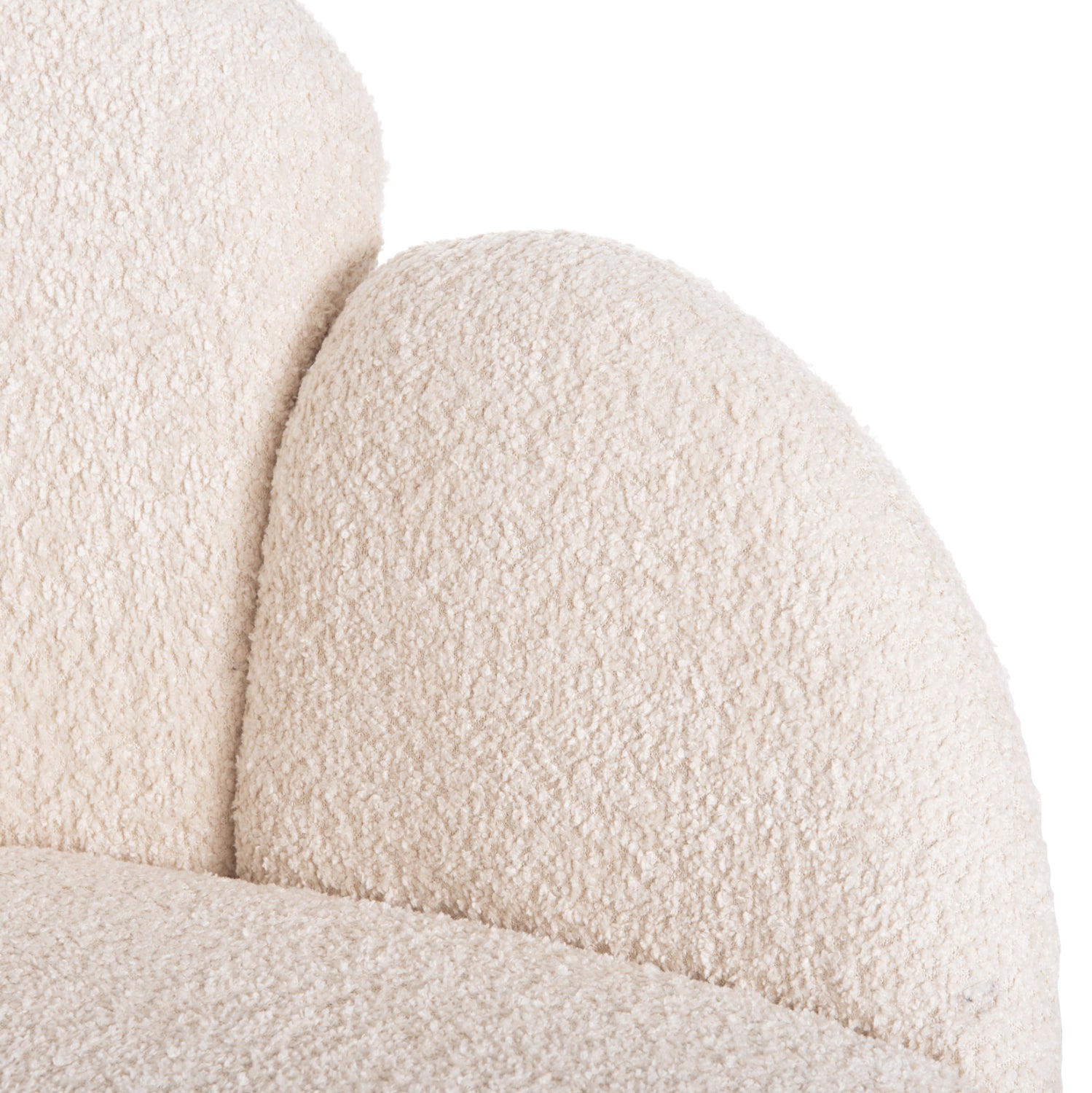 Кресло Харис букле цвят екрю  59,5x64x77