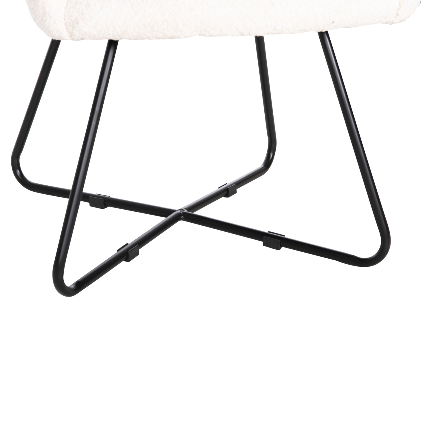 Кресло Харис букле цвят екрю  59,5x64x77