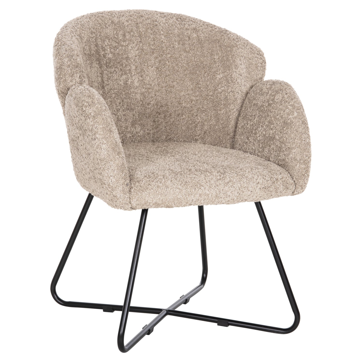 Кресло Харис букле бежов цвят  59,5x64x77