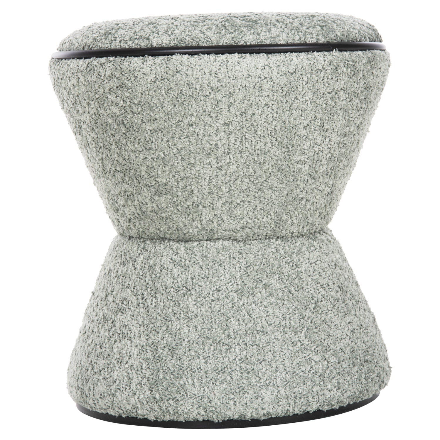 Табуретка Линър букле цвят шам фъстък-черен детайл Φ38,5x43
