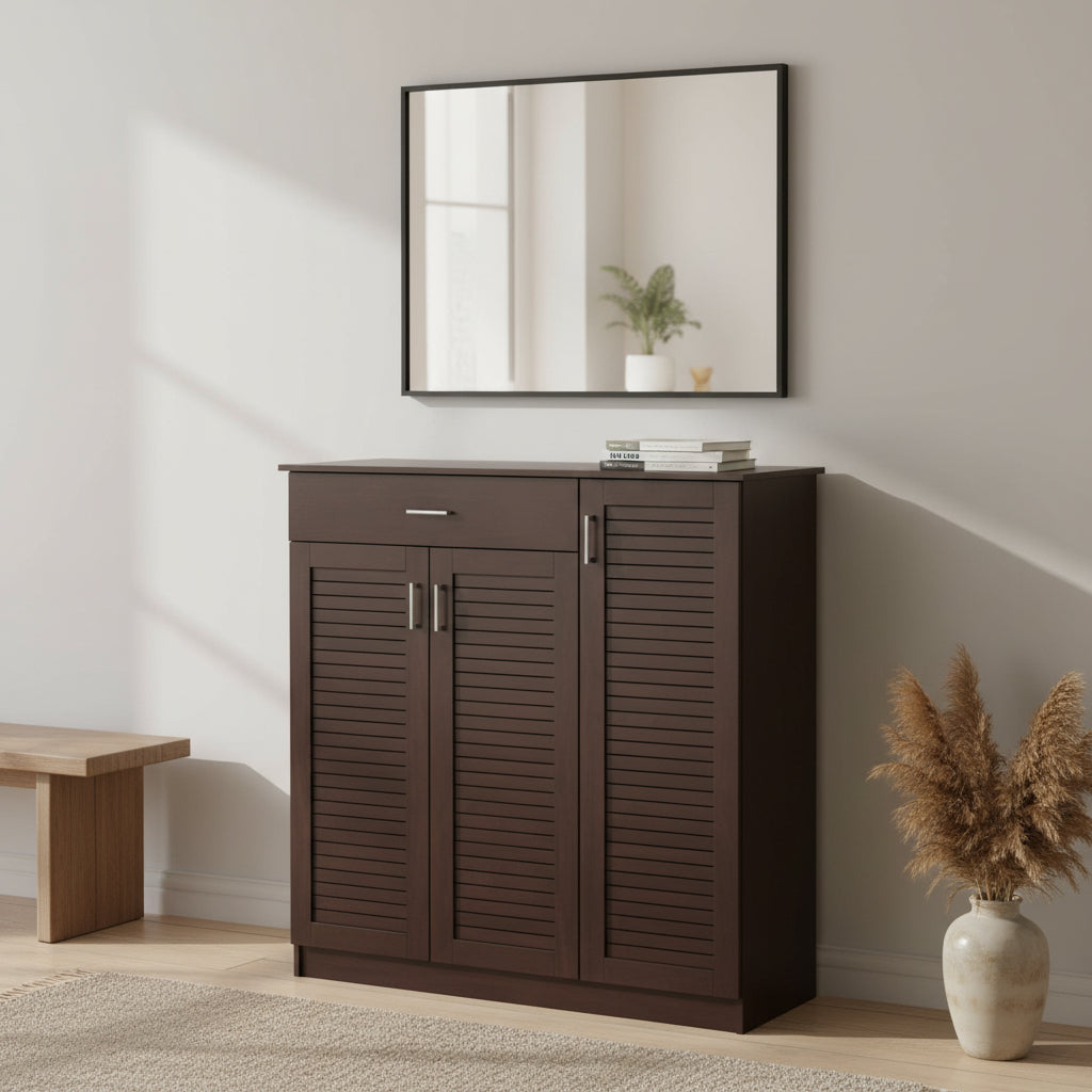 Шкаф за обувки PROΒY  цвят венге 120x37.5x121.5см