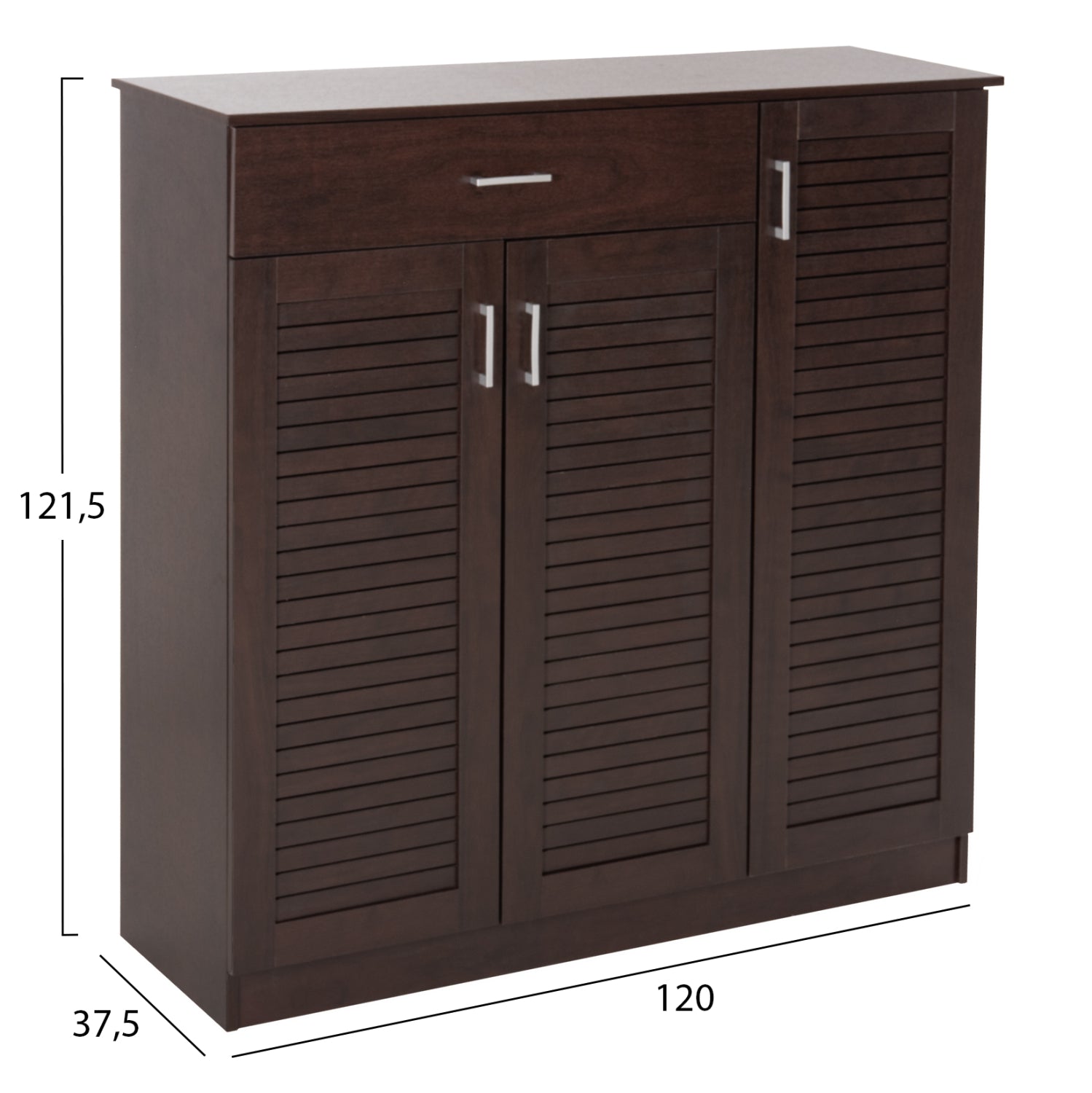 Шкаф за обувки PROΒY  цвят венге 120x37.5x121.5см