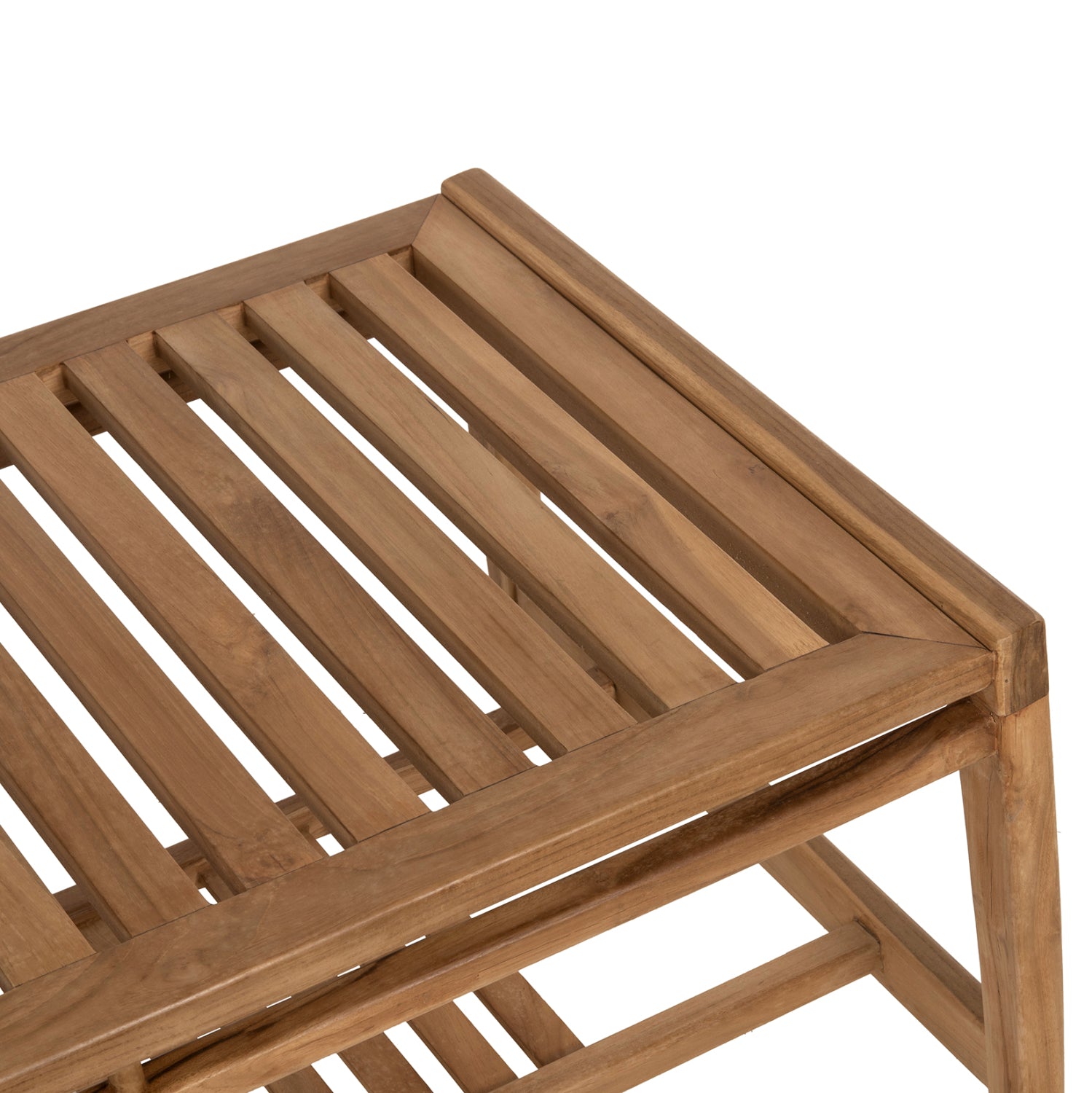 Комплект Довер тиково дърво с бели възглавници натурал диван с 2 кресла и маса 115x58,5x47