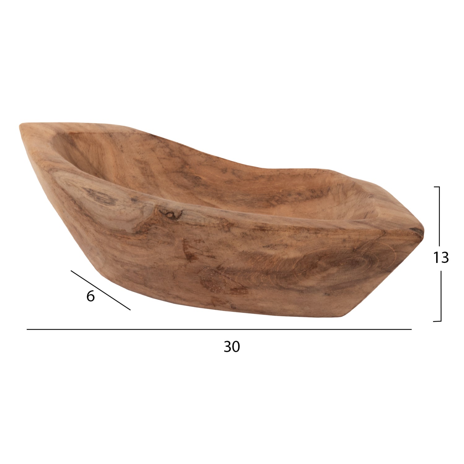 Декоративен съд  Noki тиково дърво 30x6x13см