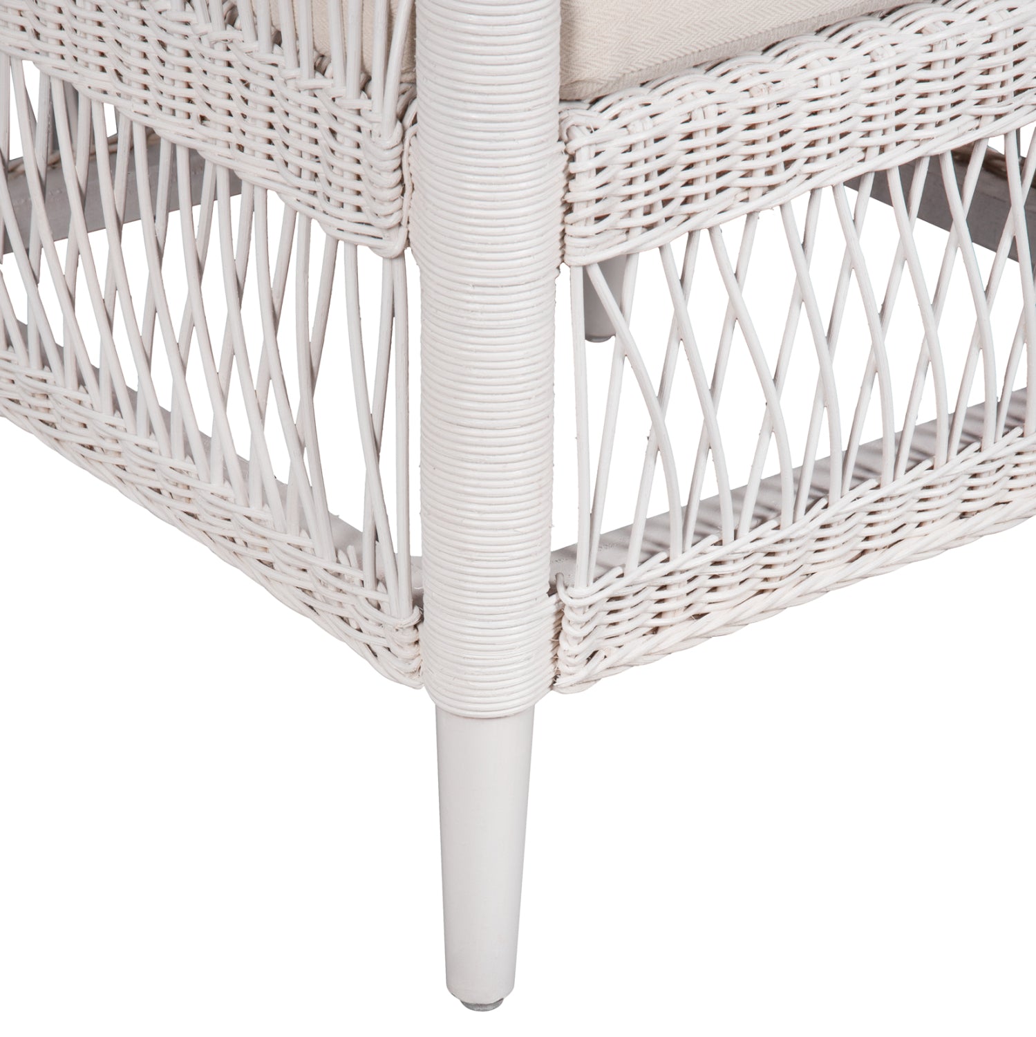 Фотьойл MALAWI бял цвят ратан/махагон 80x70x86