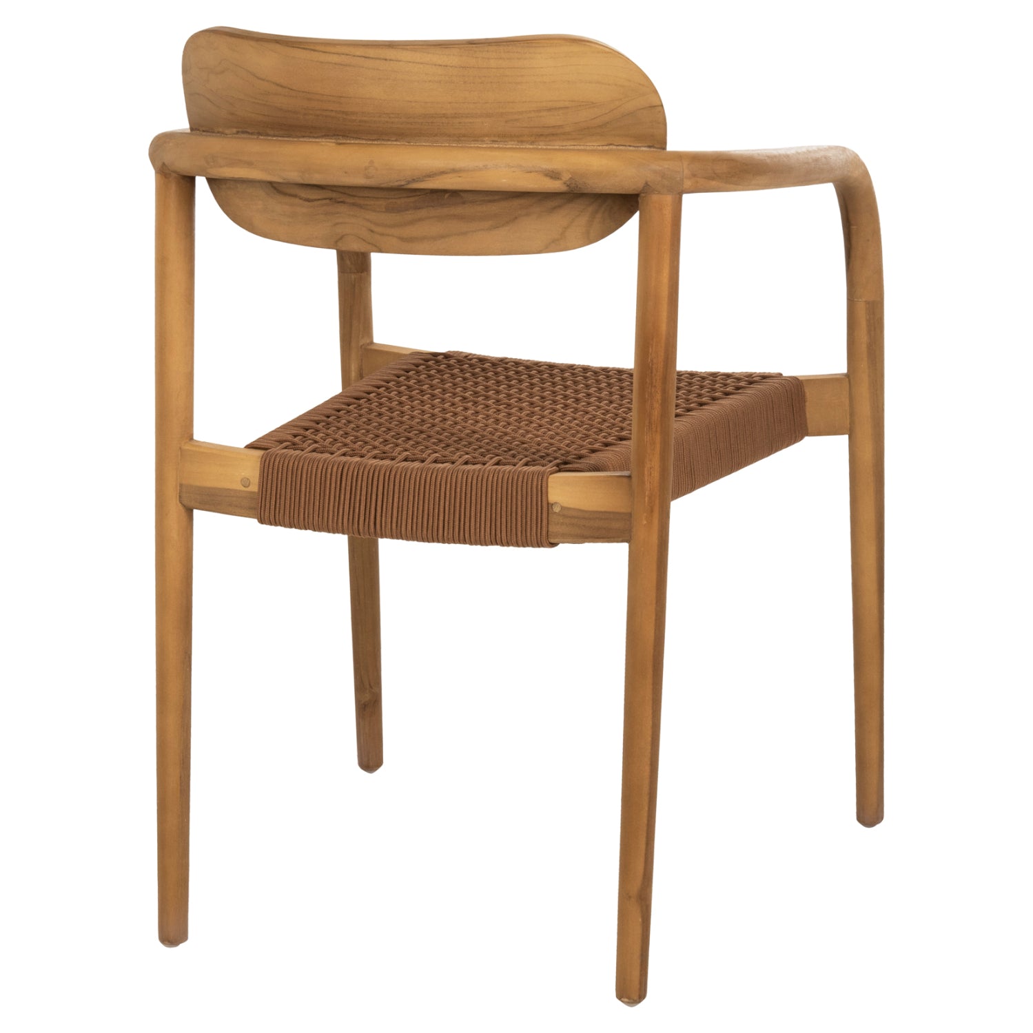 Кресло Осло цвят натурал тиково дърво -бежово въже 55x54x80