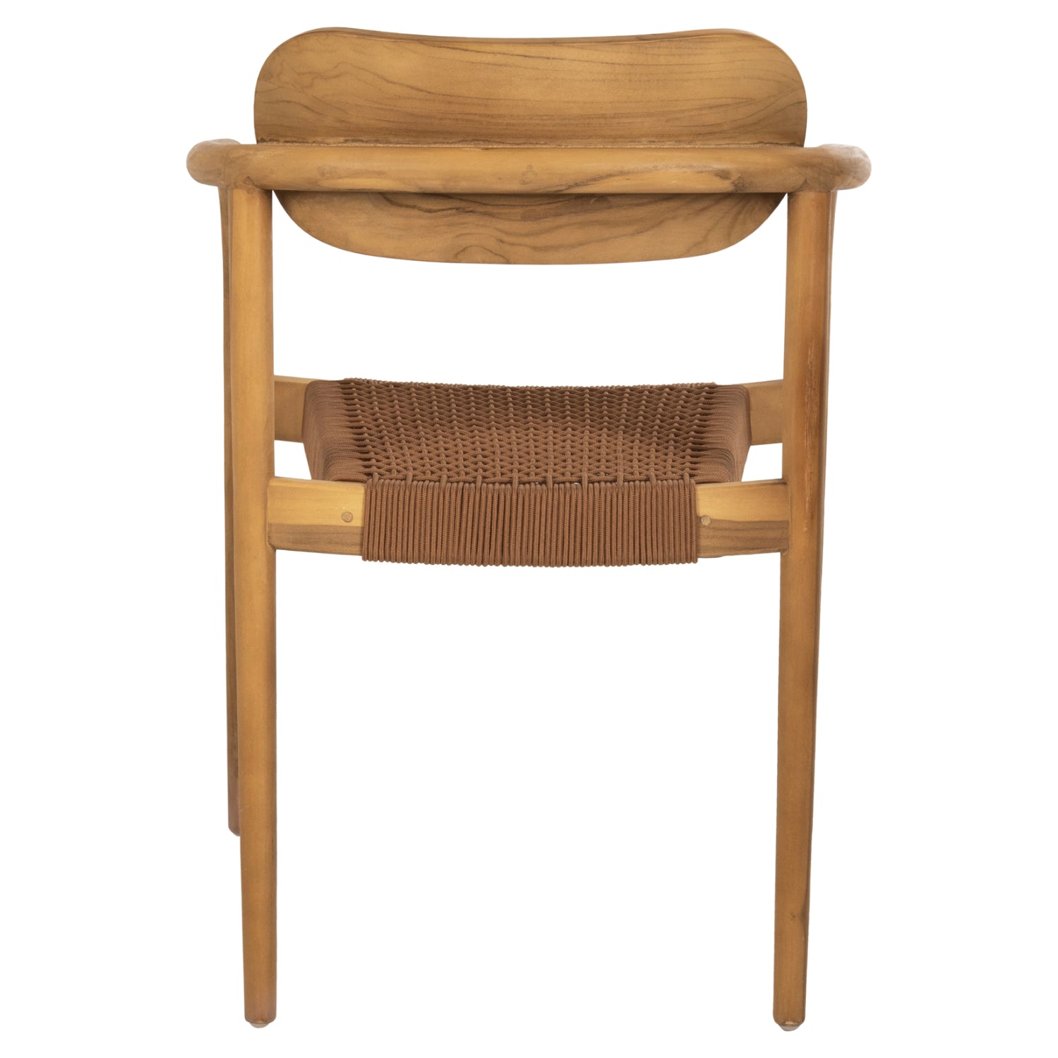 Кресло Осло цвят натурал тиково дърво -бежово въже 55x54x80