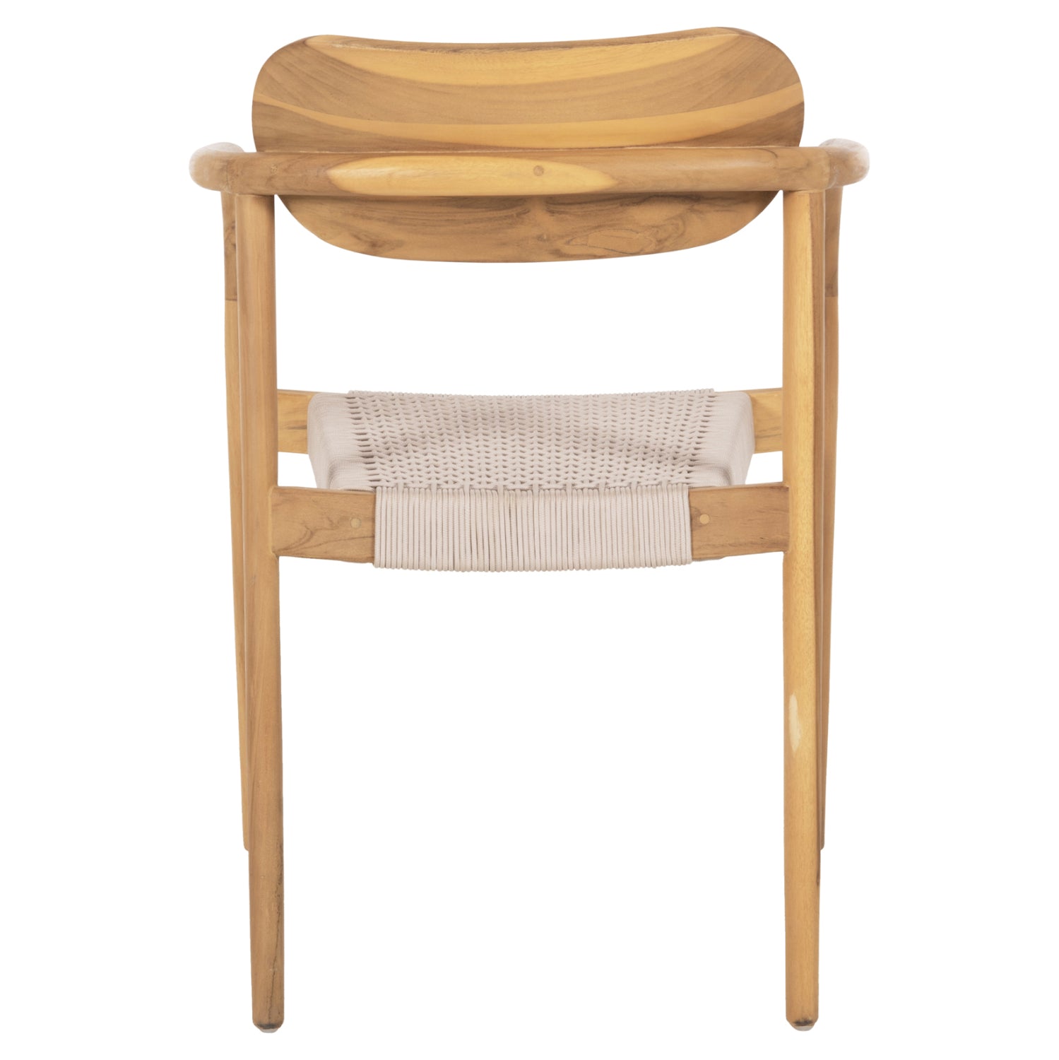 Кресло Осло цвят натурал тиково дърво -бежово въже 55x54x80