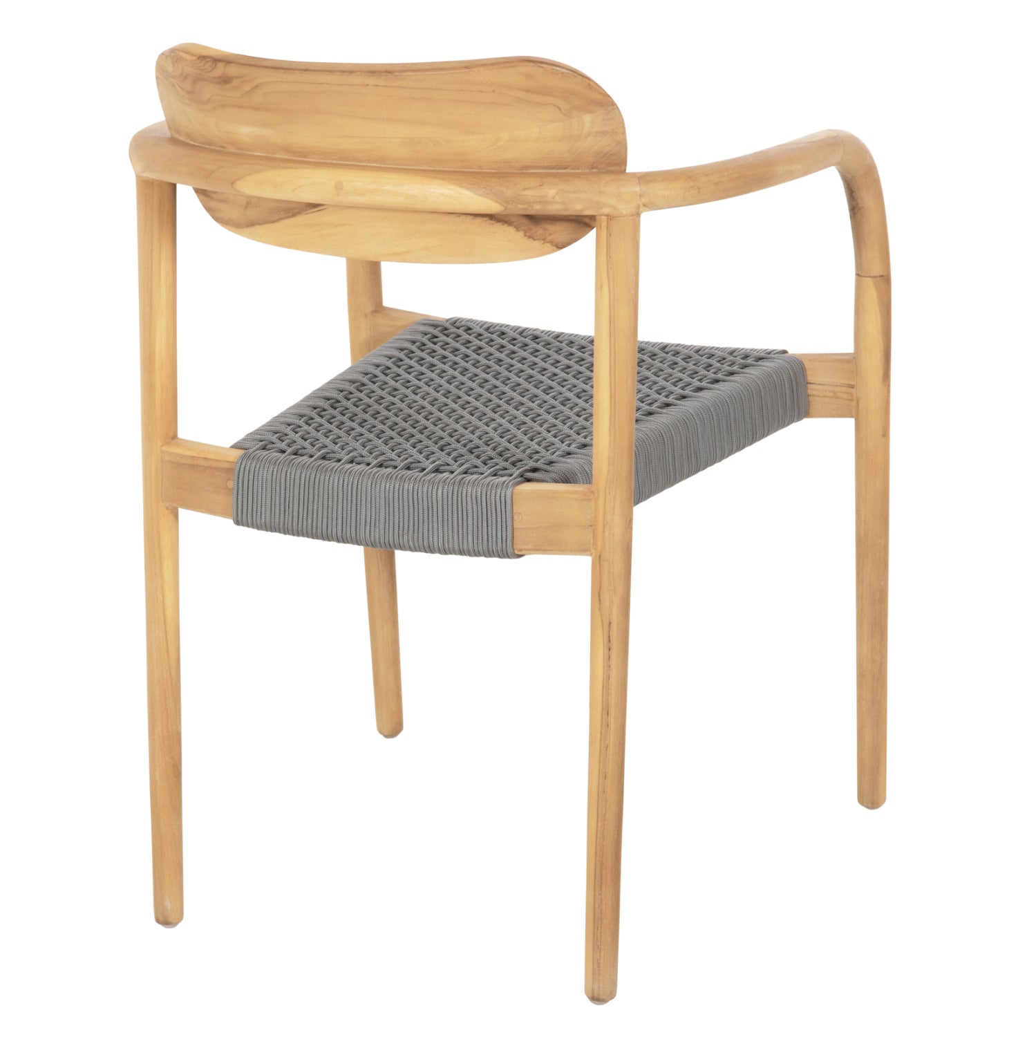 Кресло Осло цвят тиково дърво натурал-сиво въже 55x54x80