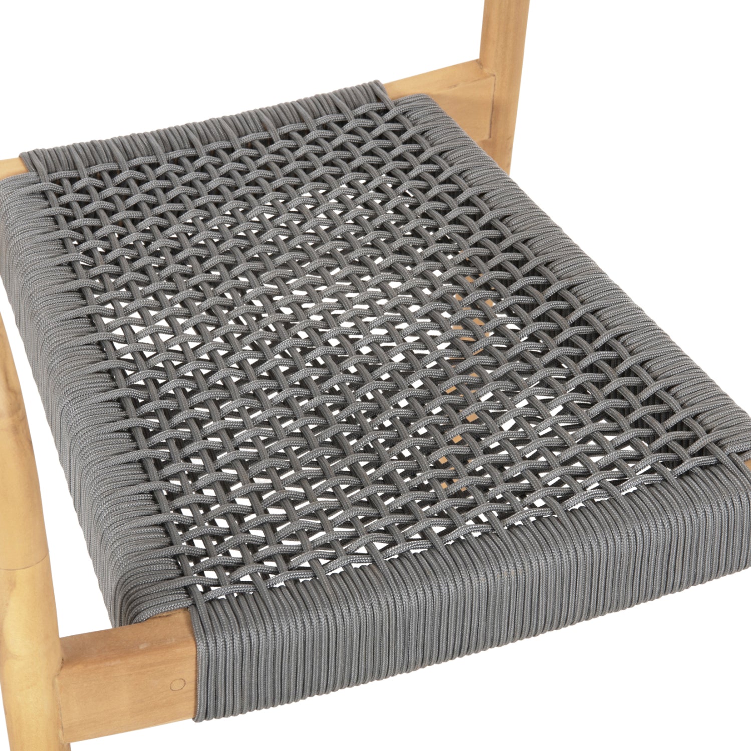 Кресло Осло цвят тиково дърво натурал-сиво въже 55x54x80