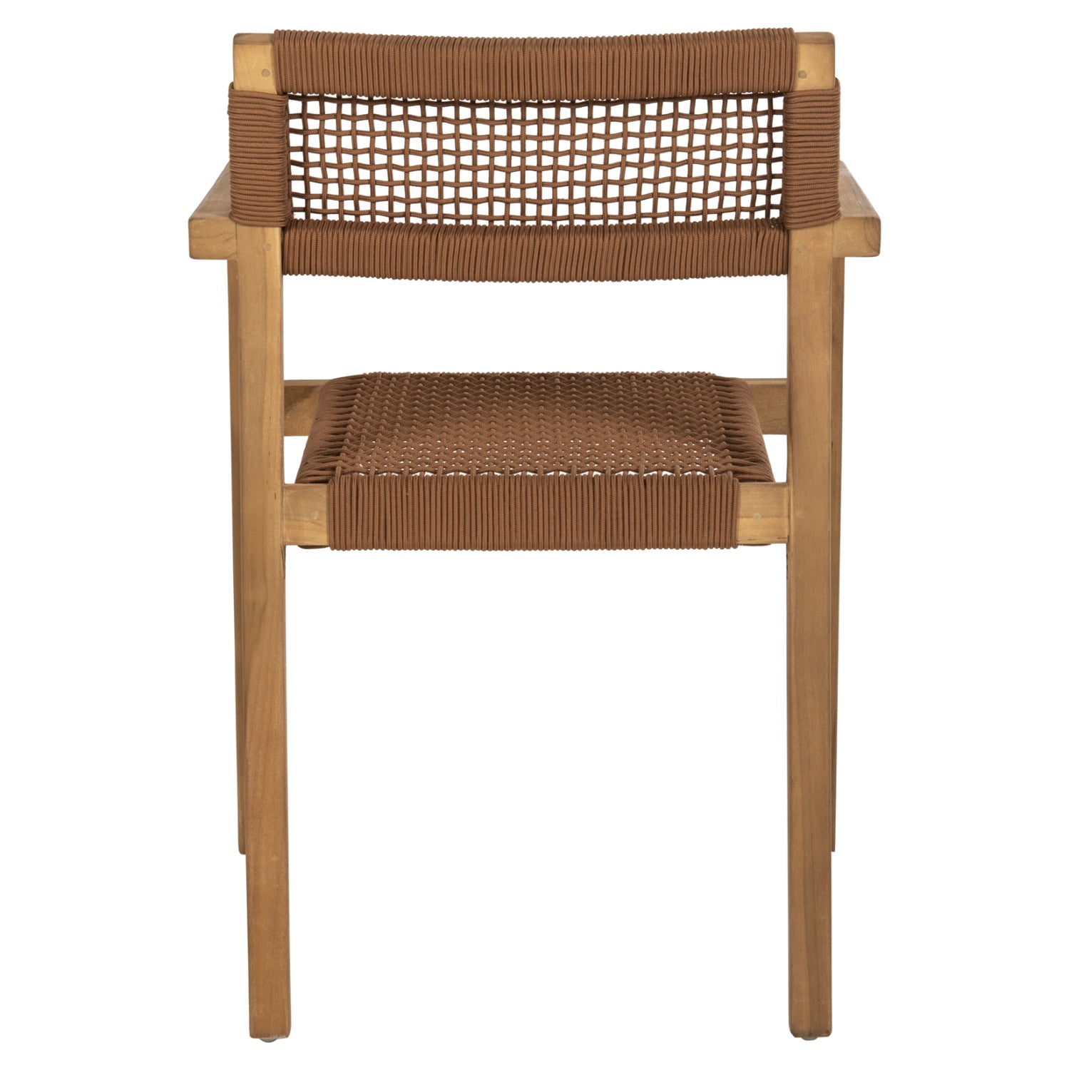 Кресло Шарлот цвят натурал тиково дърво -бежово въже 58x61x81