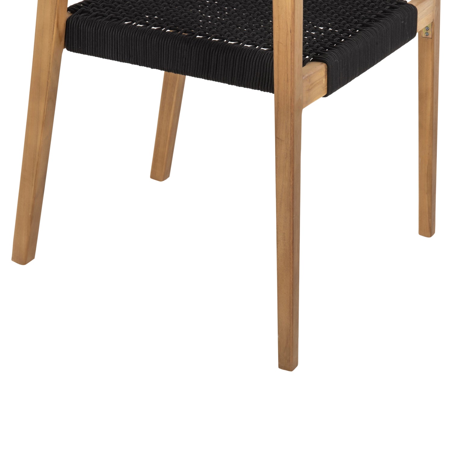 Кресло Шарлот цвят натурал тиково дърво-черно въже 58x61x81