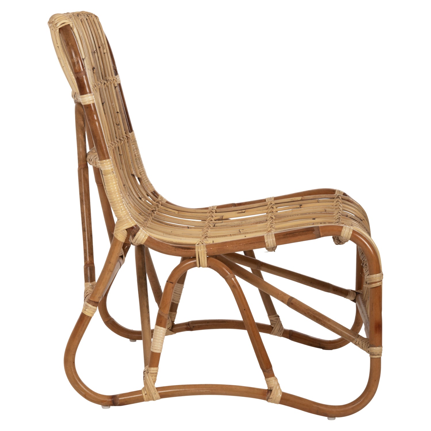 Градински фотьойл от ратан Bronny в естествен цвят 60x82x92в см