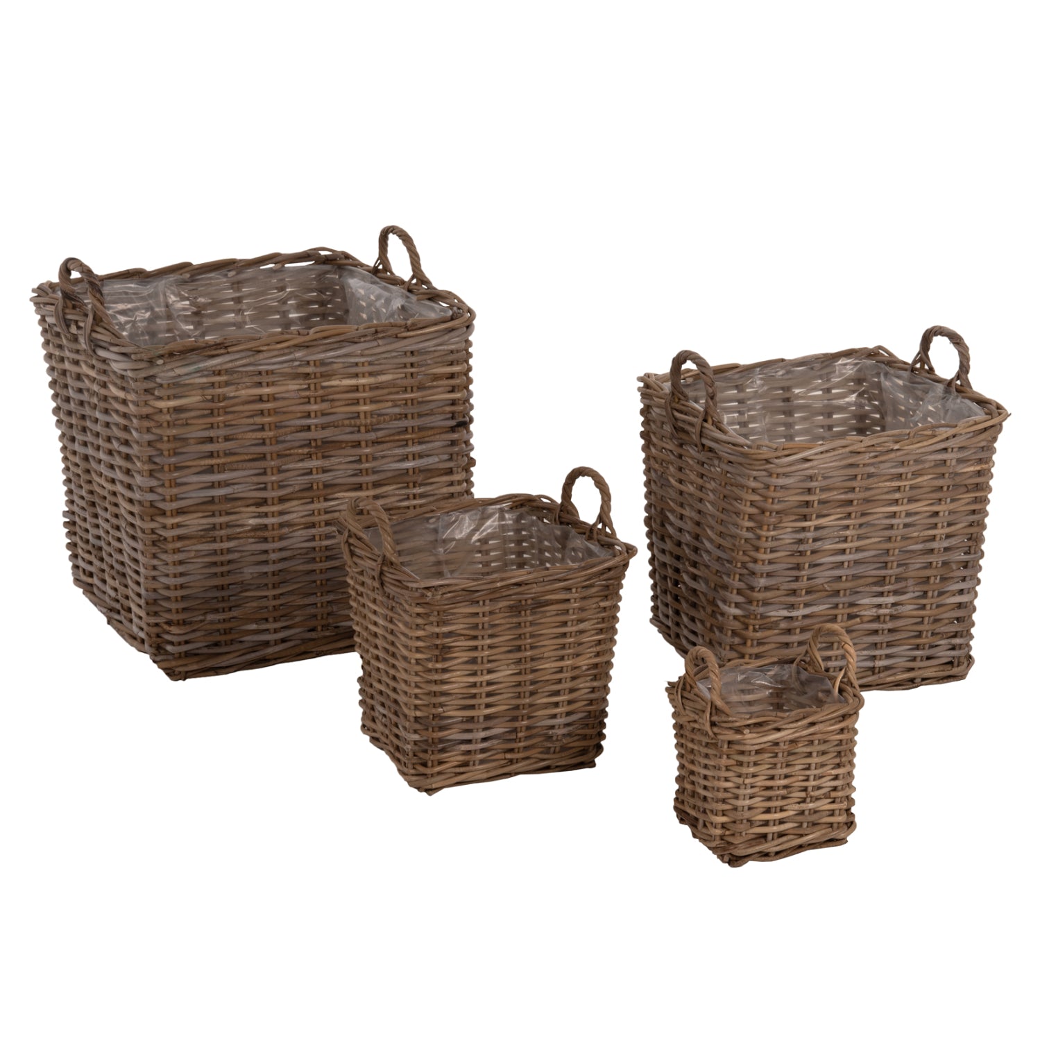 Кошници комплект от 4 броя KATER натурал  52x52x50-57см.