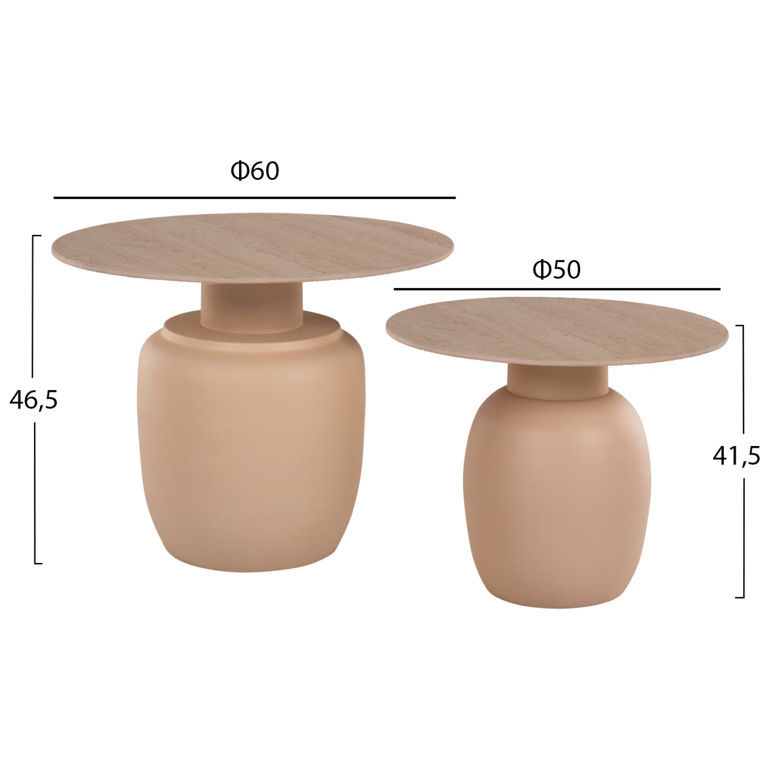Помощни маси Ферен цвят бежов-слонова кост