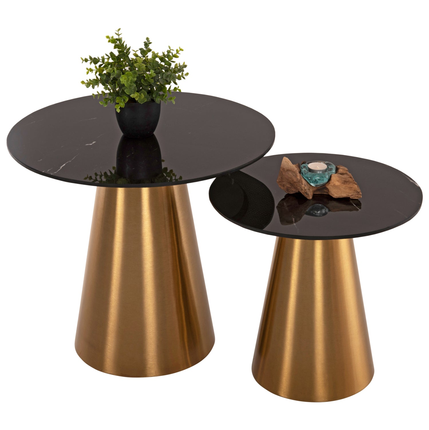 Помощни маси 2 бр   RENGI метална основа /керамичен плот Φ56 и Φ43см.