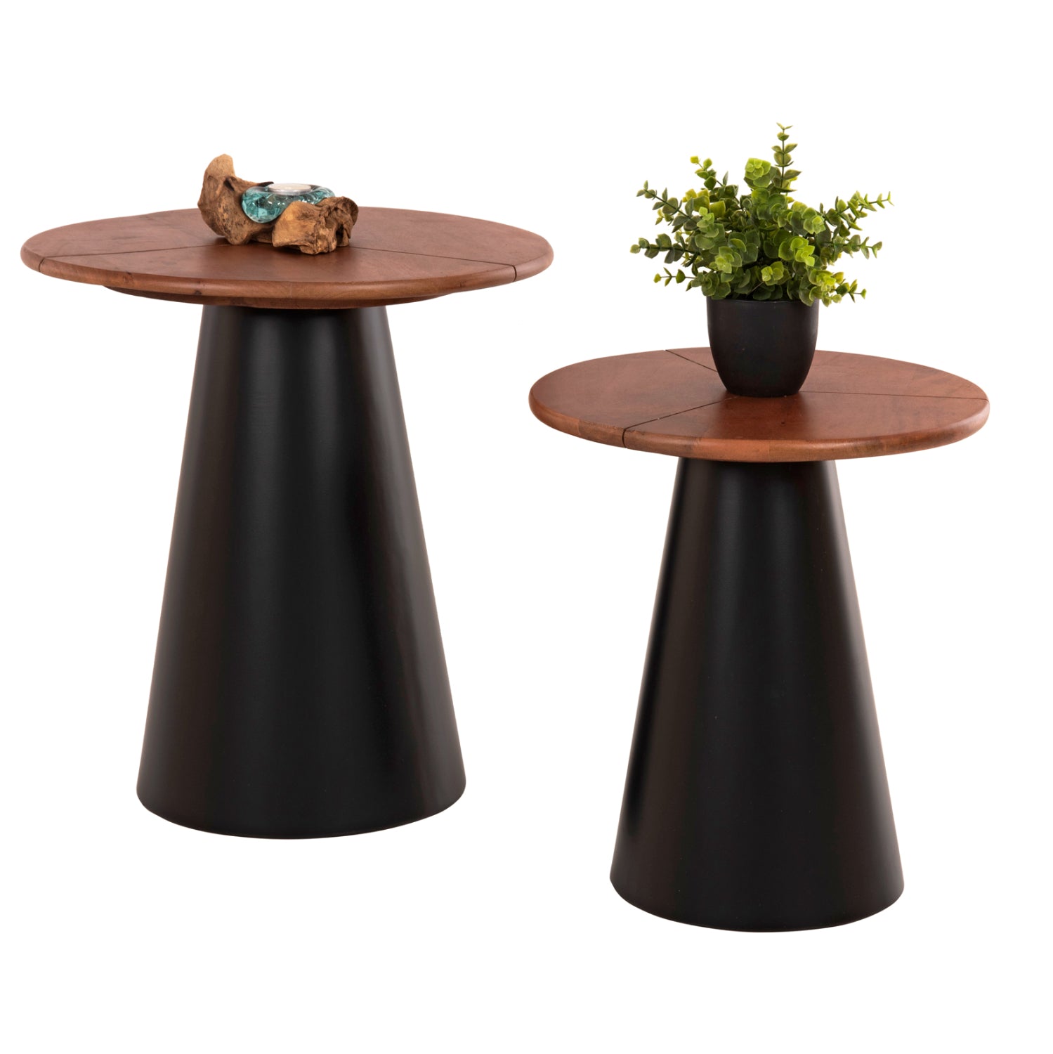 Помощни маси  SUNNI цвят черен-орех  Φ48,5 и Φ39,5