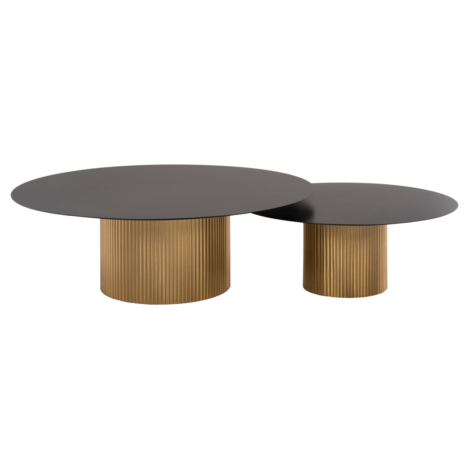 Холна маса 2бр.  КГ11916 метал в златисто-черно Φ110x38 и Φ80x32см.