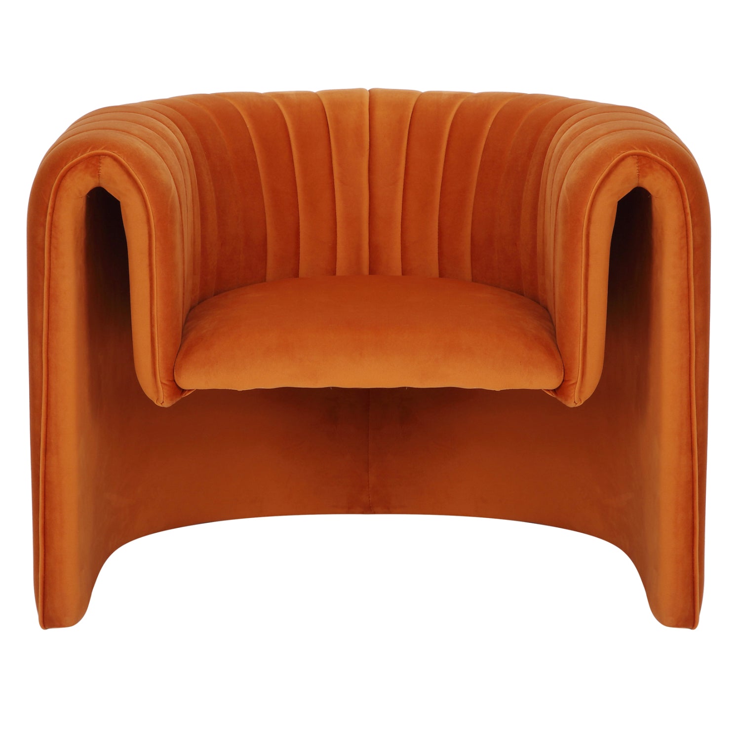 Kресло RIKER метална рамка-оранжево кадифе 92x74x69см.