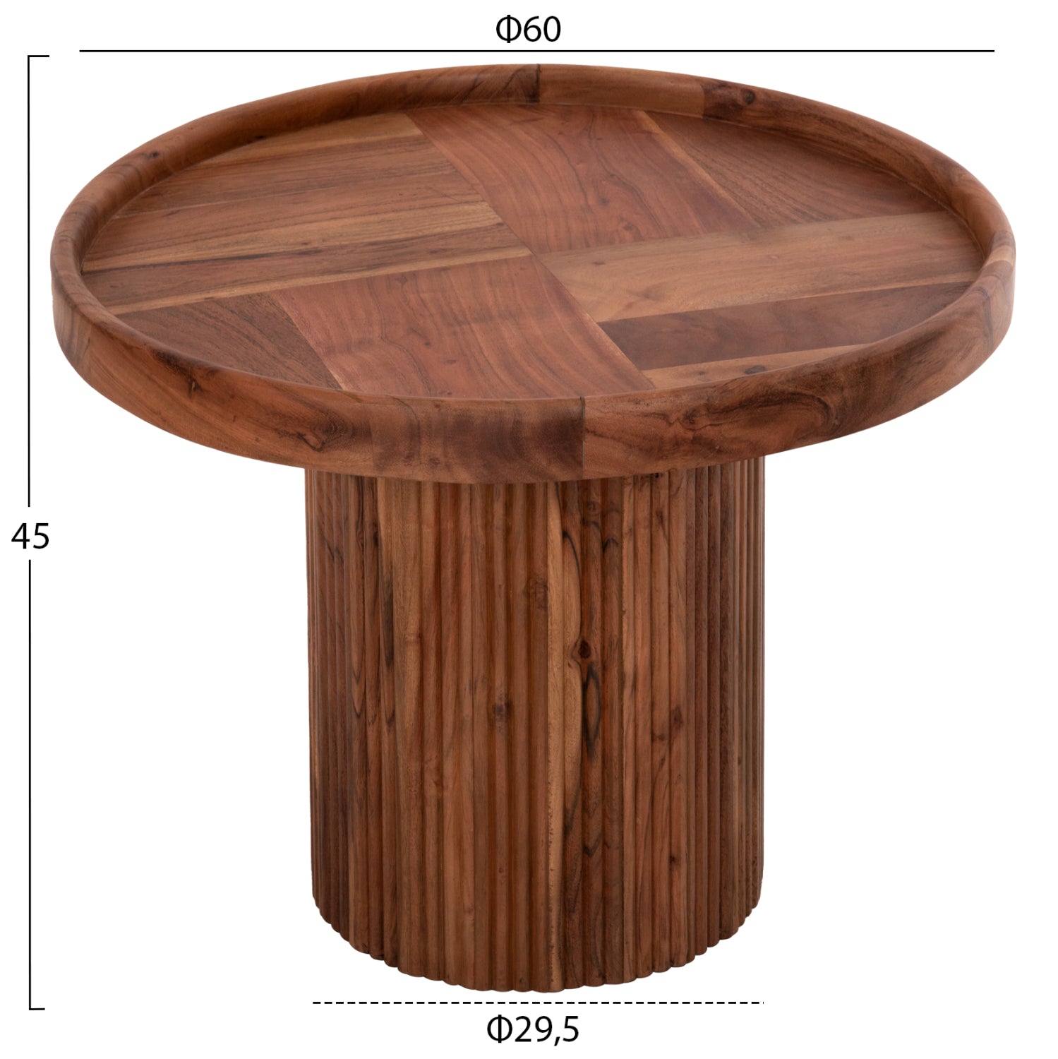 Странична маса RAJJEH естествен цвят Φ60x45Hсм