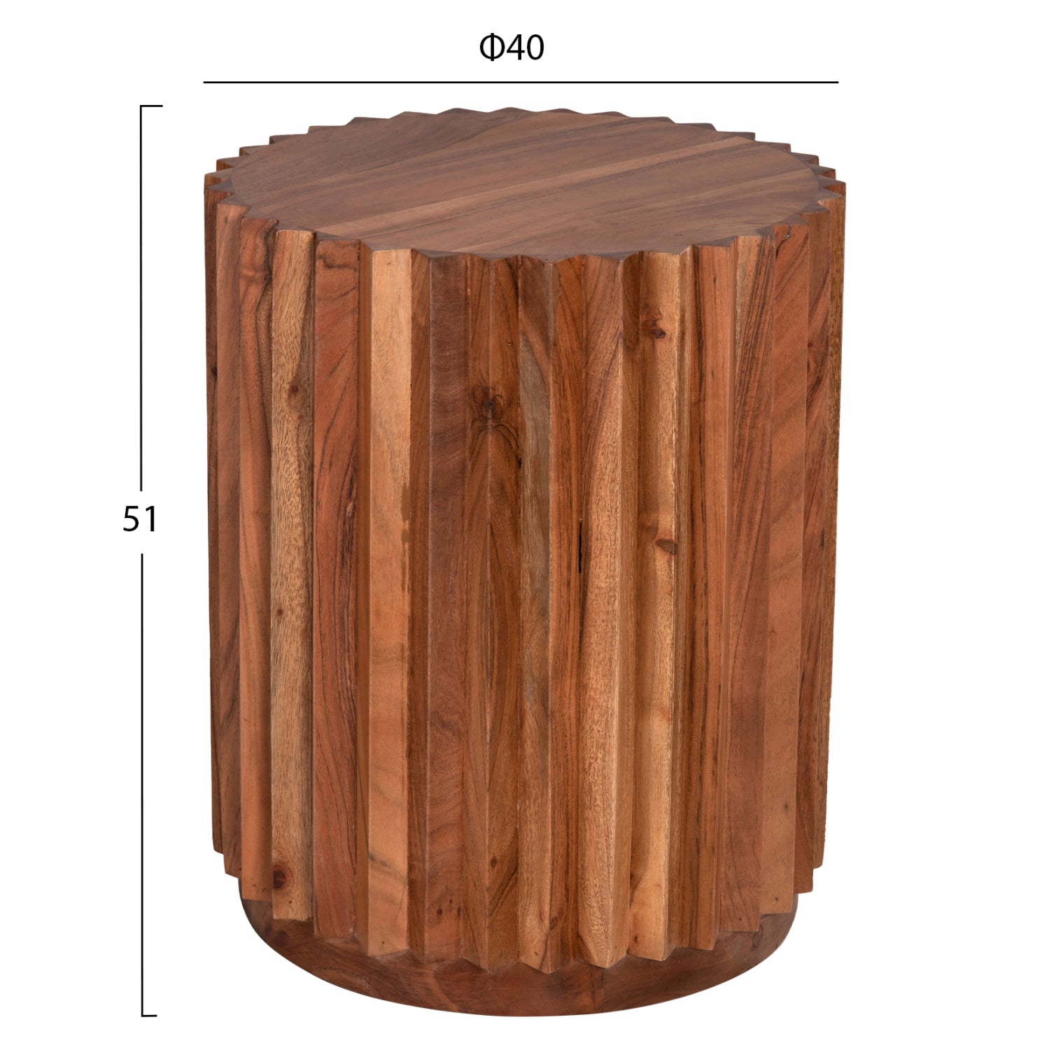 Странична маса SEDGE естествен цвят Φ40x50см