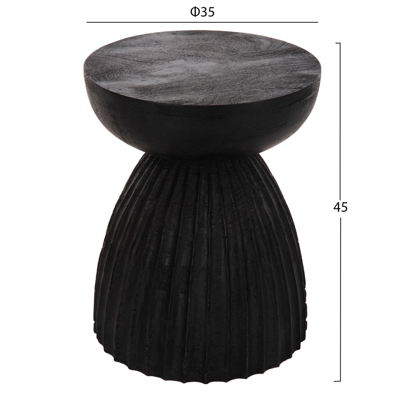 Табуретка  SCALLOP черен цвят  Φ35x45