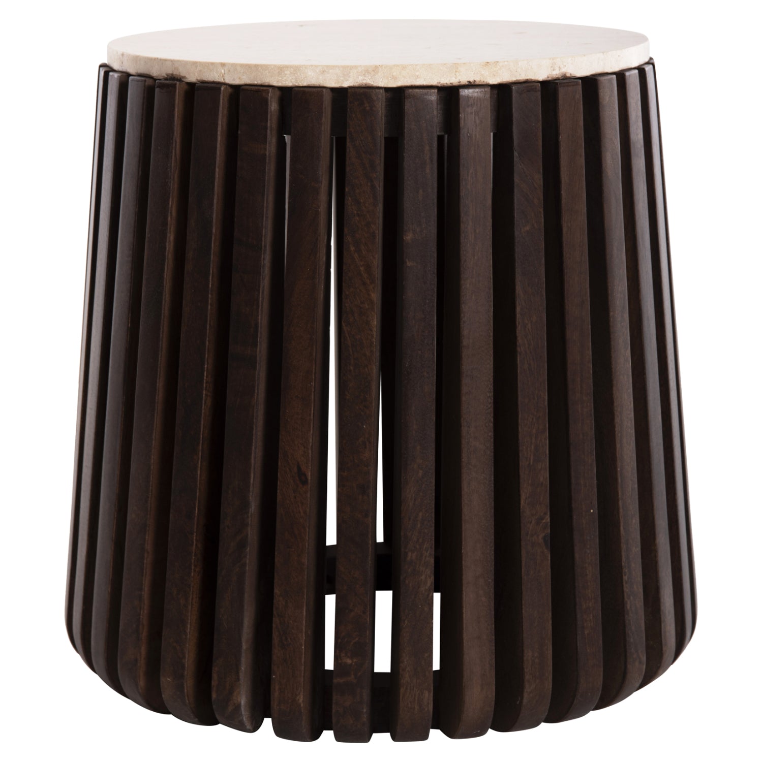 Странична маса KREST кафяв-бял цвят Φ50x50см