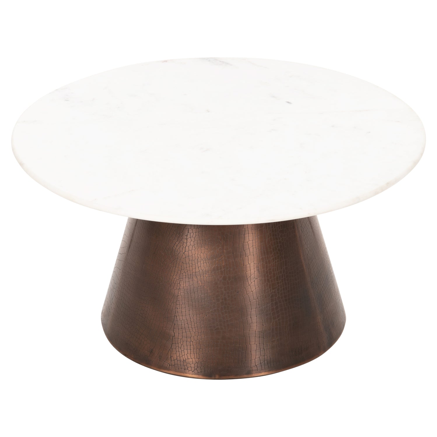 Холна маса FODEN цвят бял-меден Φ77x40Hсм