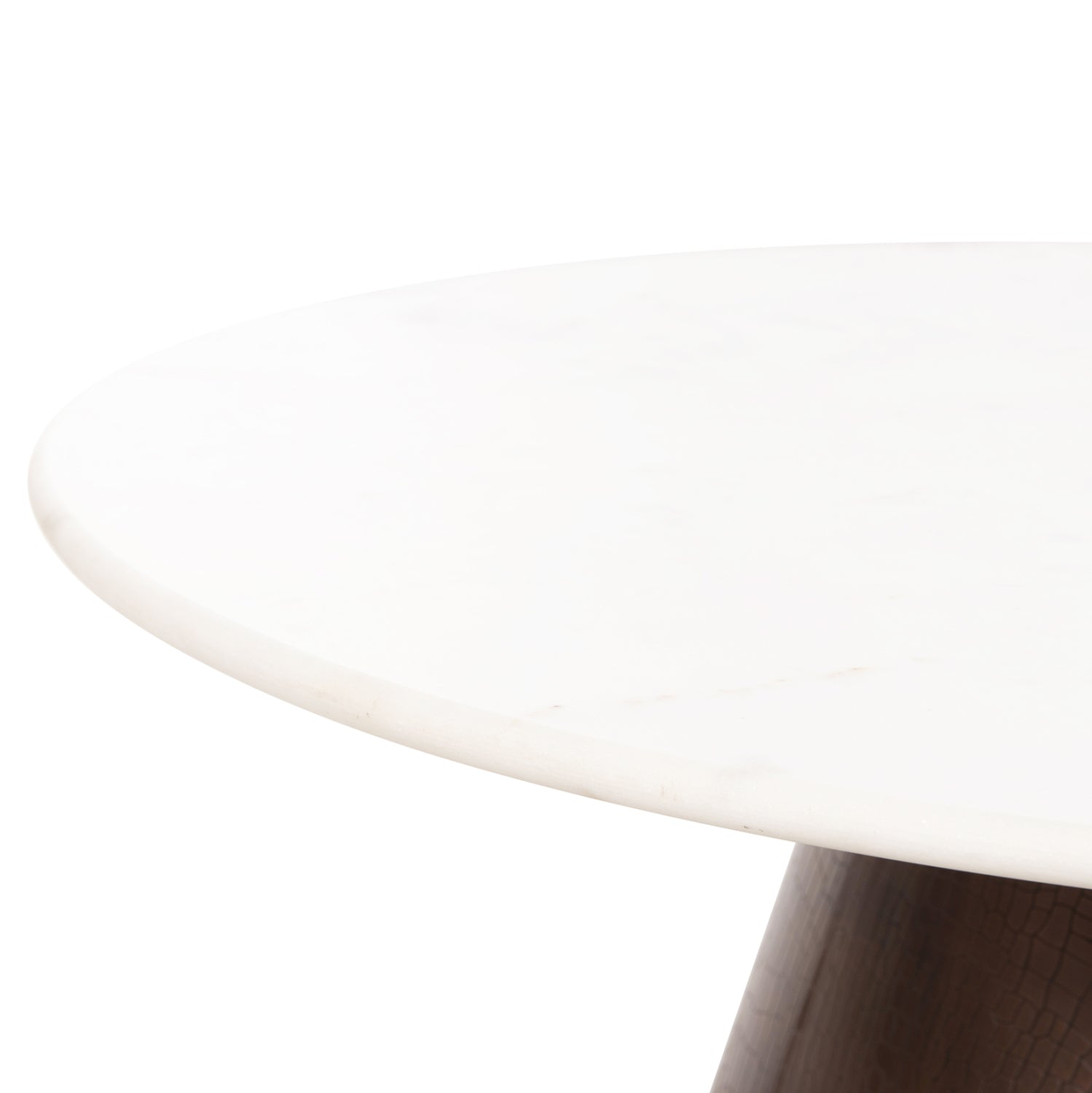 Холна маса FODEN цвят бял-меден Φ77x40Hсм