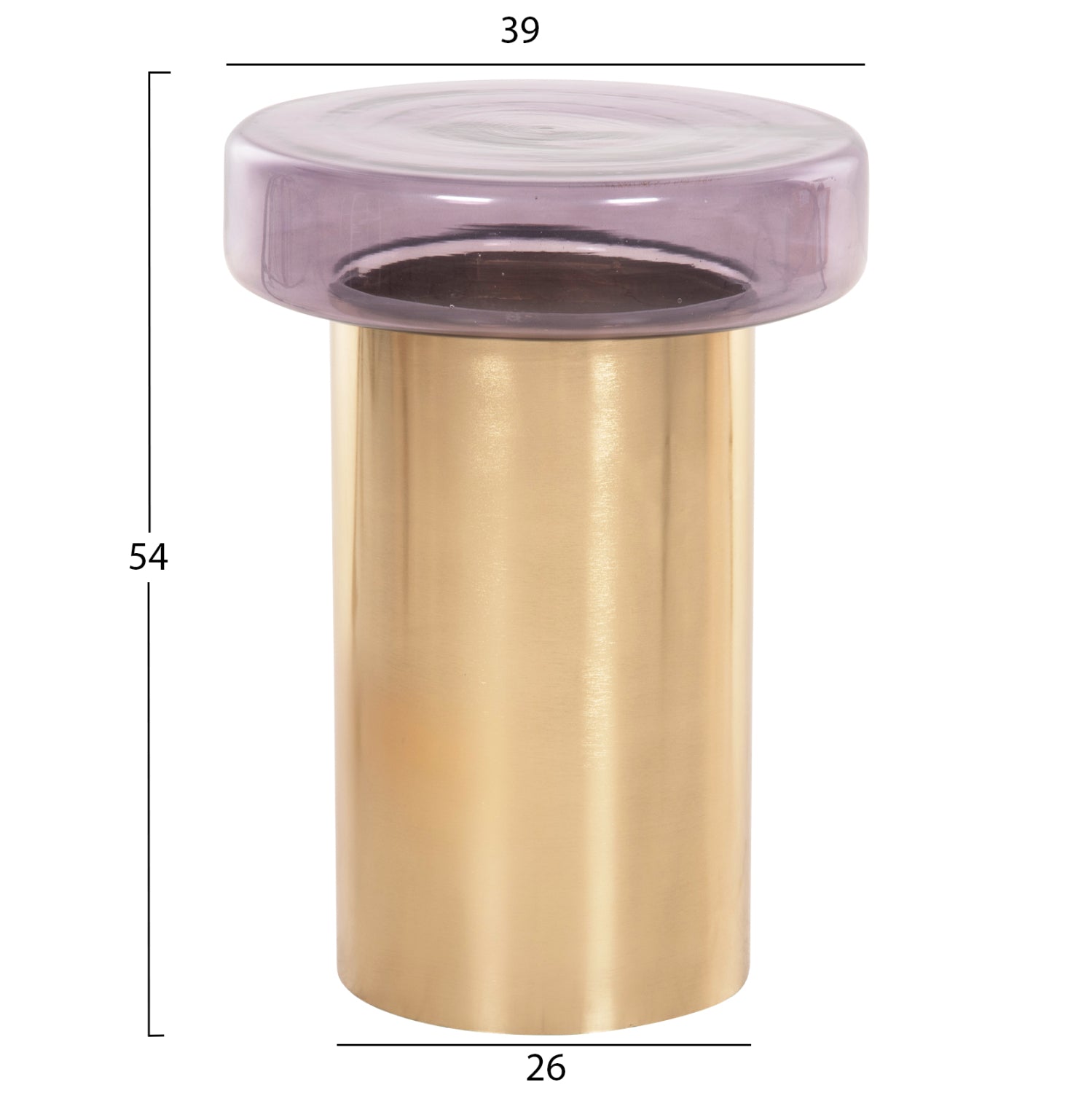 Помощна маса CARMO цвят лилав-златист  Φ39Χ54см