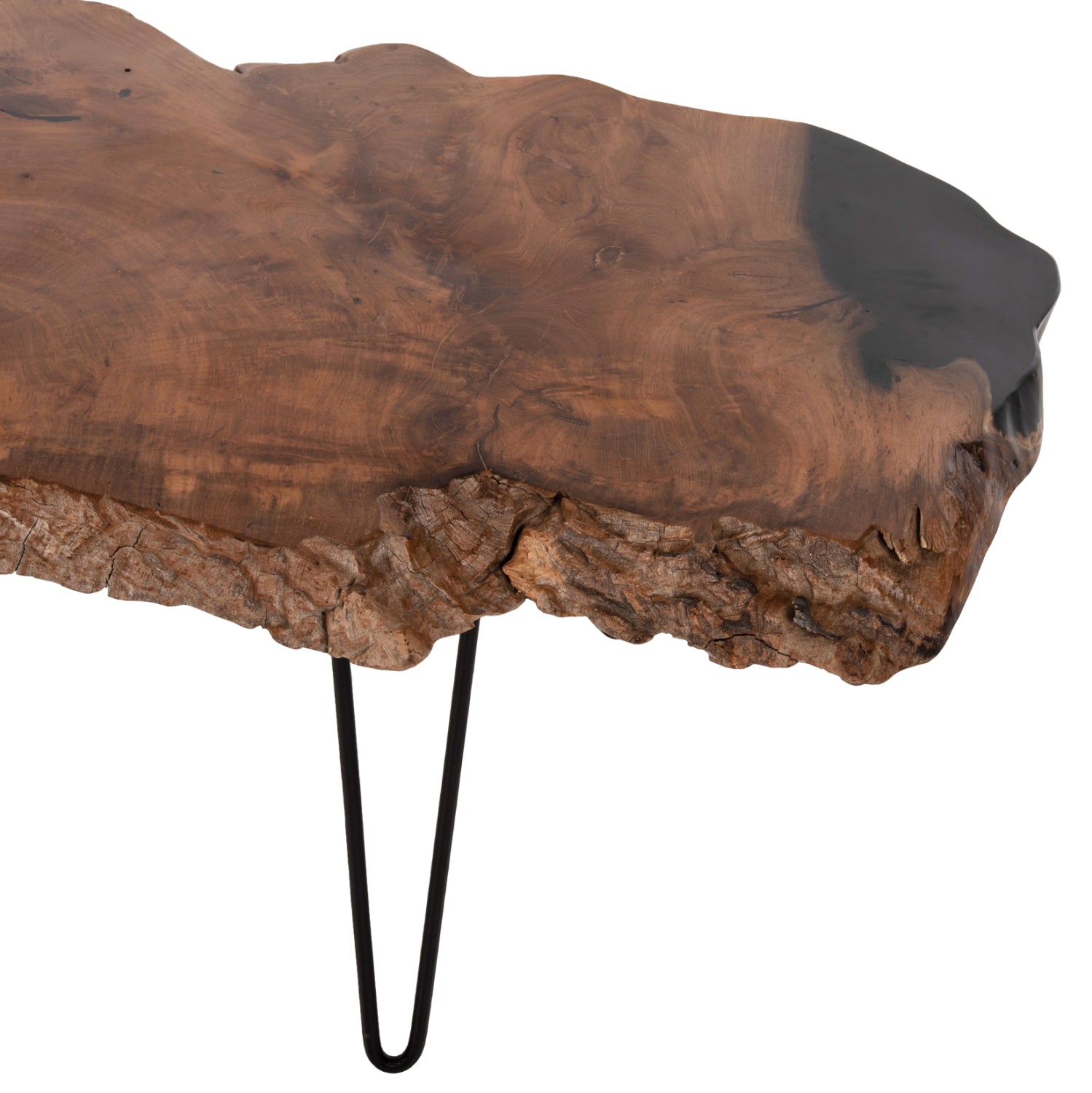 Странична маса GLAZE естествен-черен цвят 110x60x48см