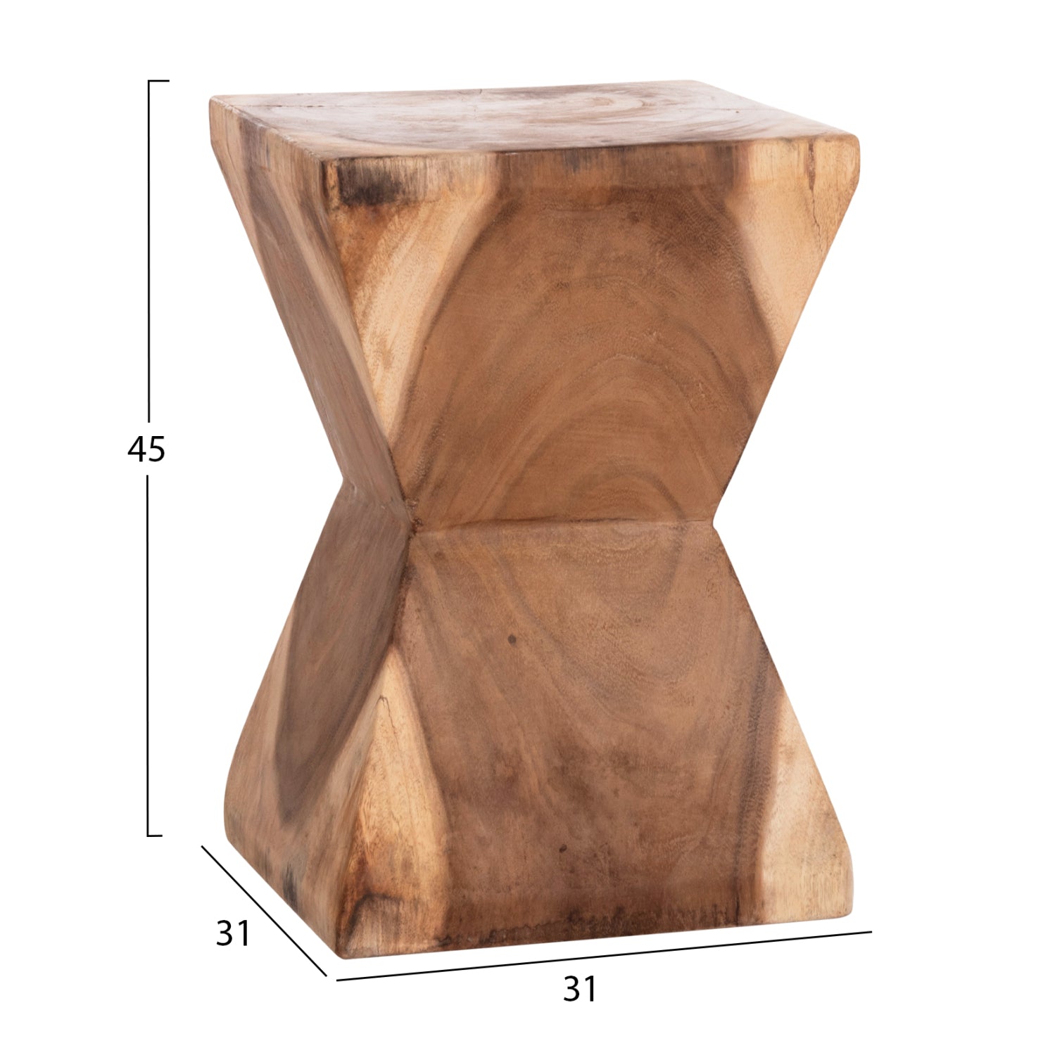 Помощна табуретка ANVIL  от суарова дървесина в естествен цвят 31x31x45см