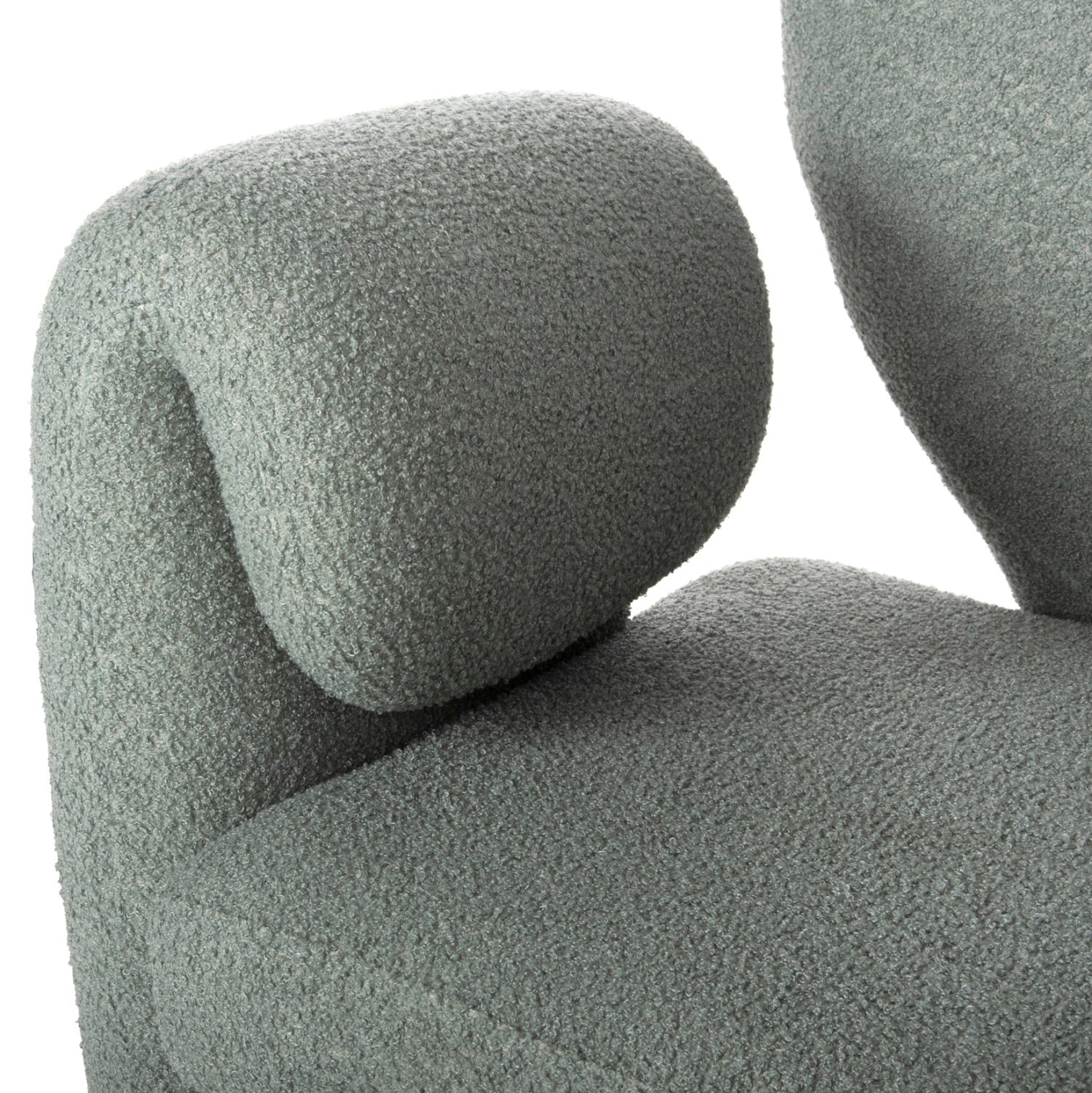 Кресло Харт букле цвят шам фъстък 84x74x87