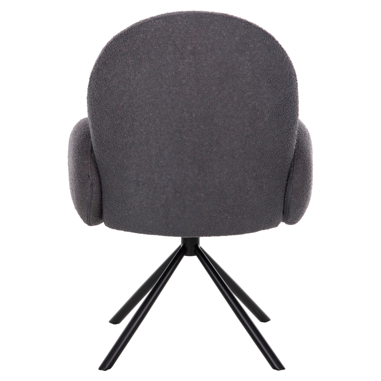 Въртящ се фотьойл Winon  - черен метал 65x67x92в см