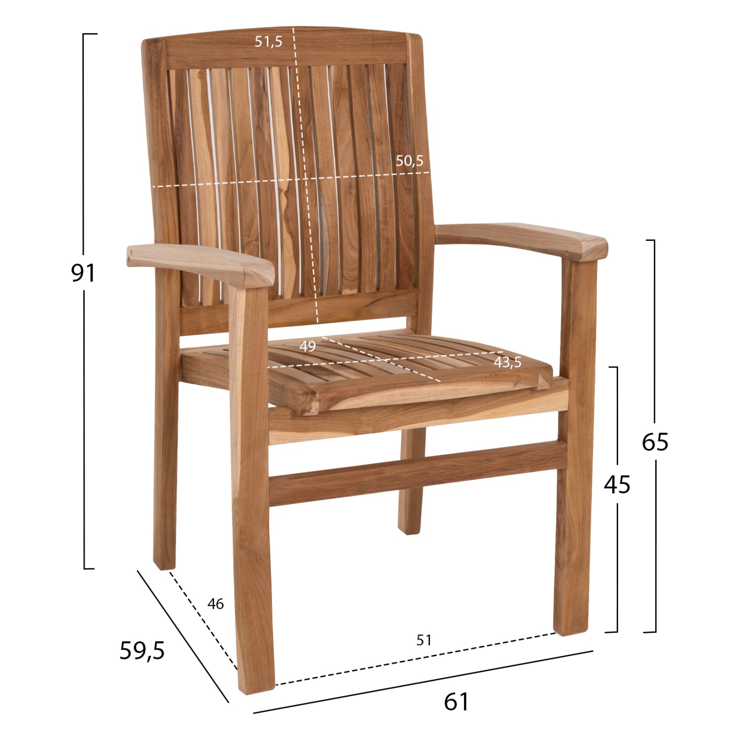 Кресло Дарт натурал  61x59,5x91