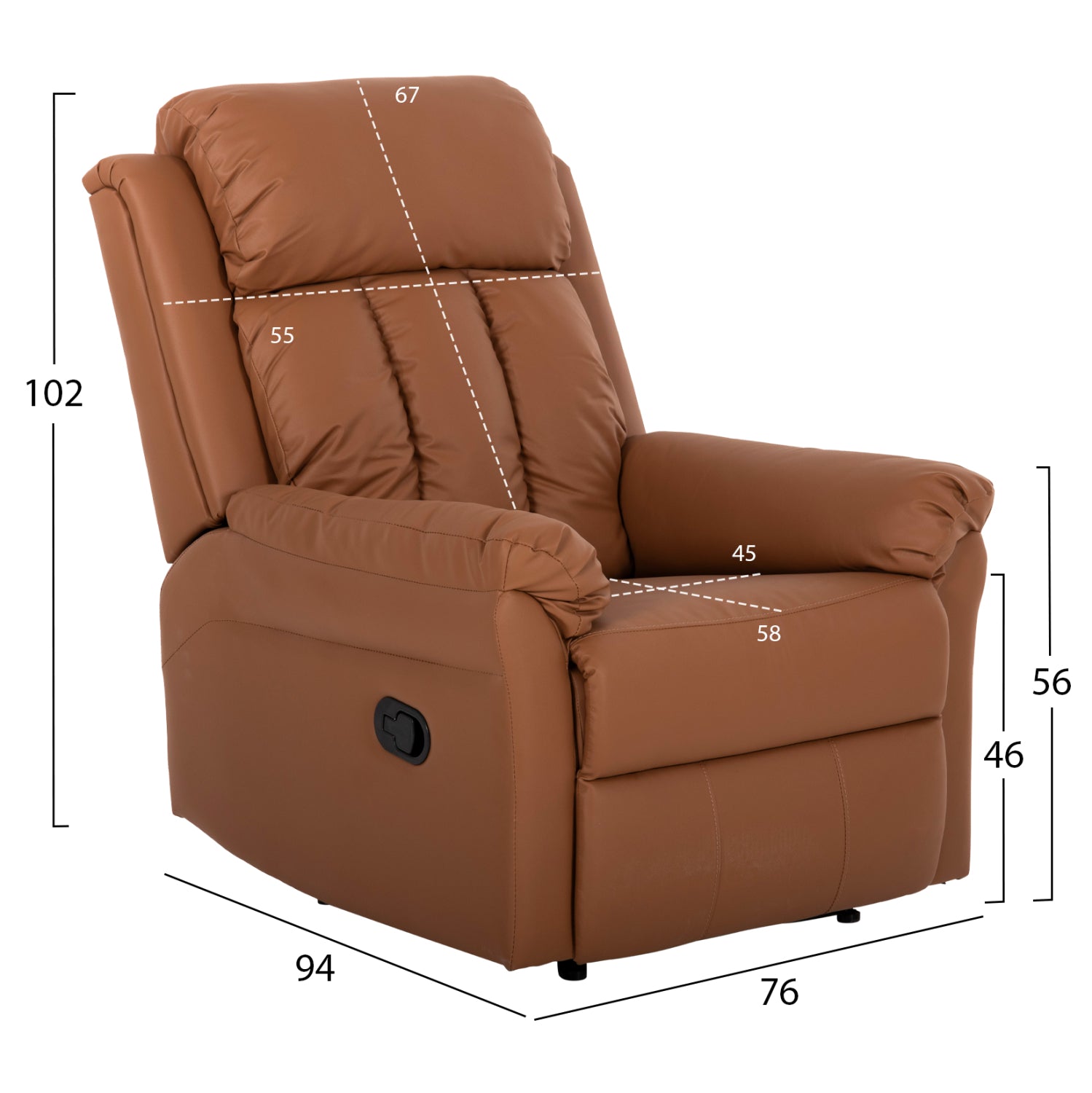 Масажно кресло HARP кафяв цвят PU 76x94x102