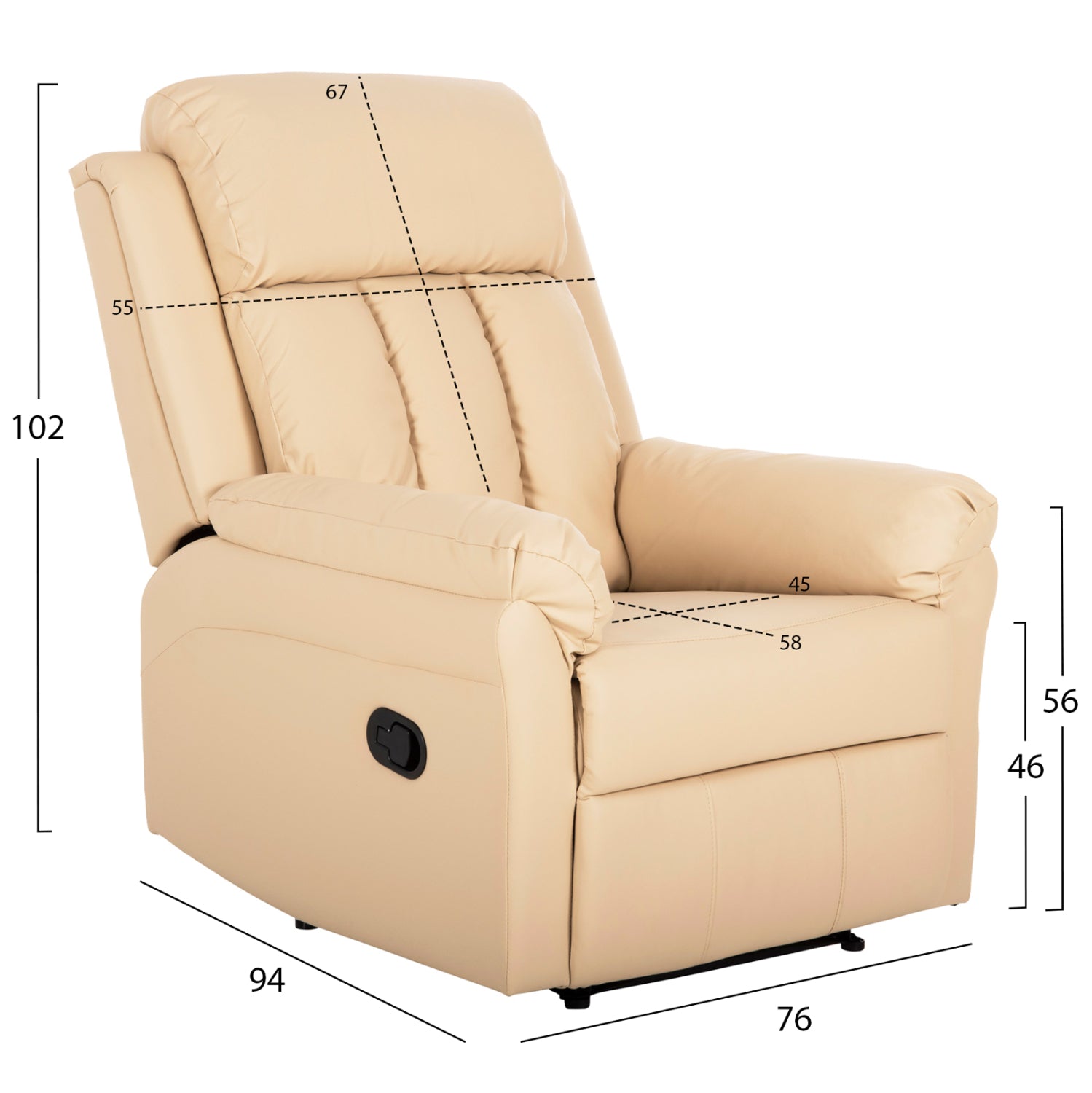 Масажно кресло HARP цвят екрю PU 76x94x102