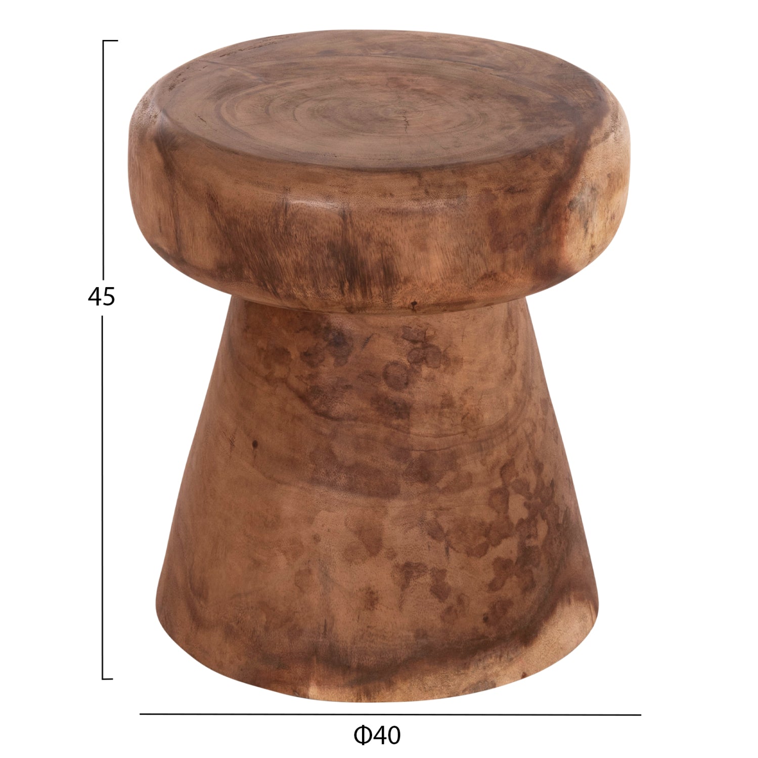 Кръгла странична маса   CUPRE масивно дърво  натурална ф40x45cм