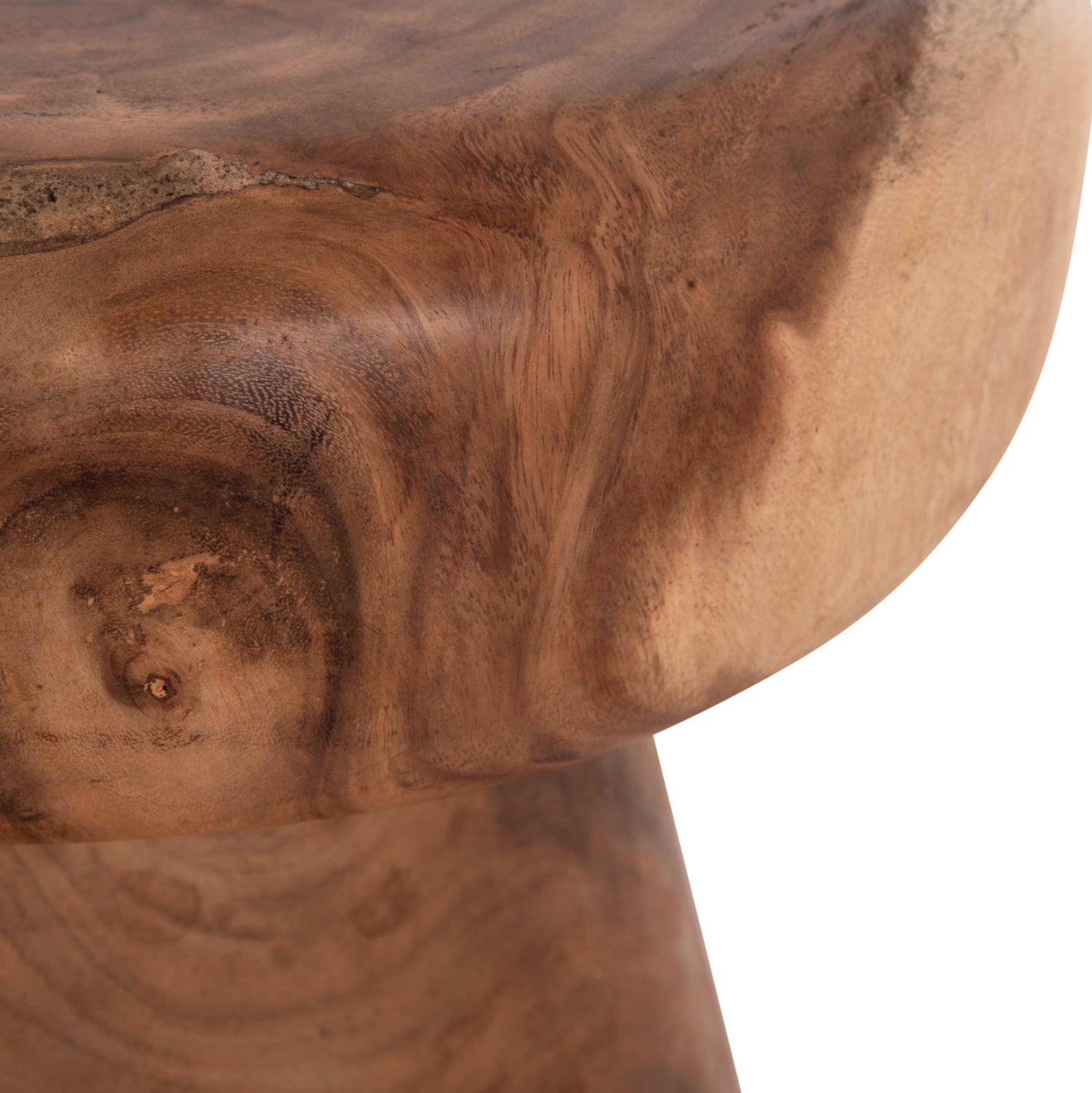 Кръгла странична маса   CUPRE масивно дърво  натурална ф40x45cм