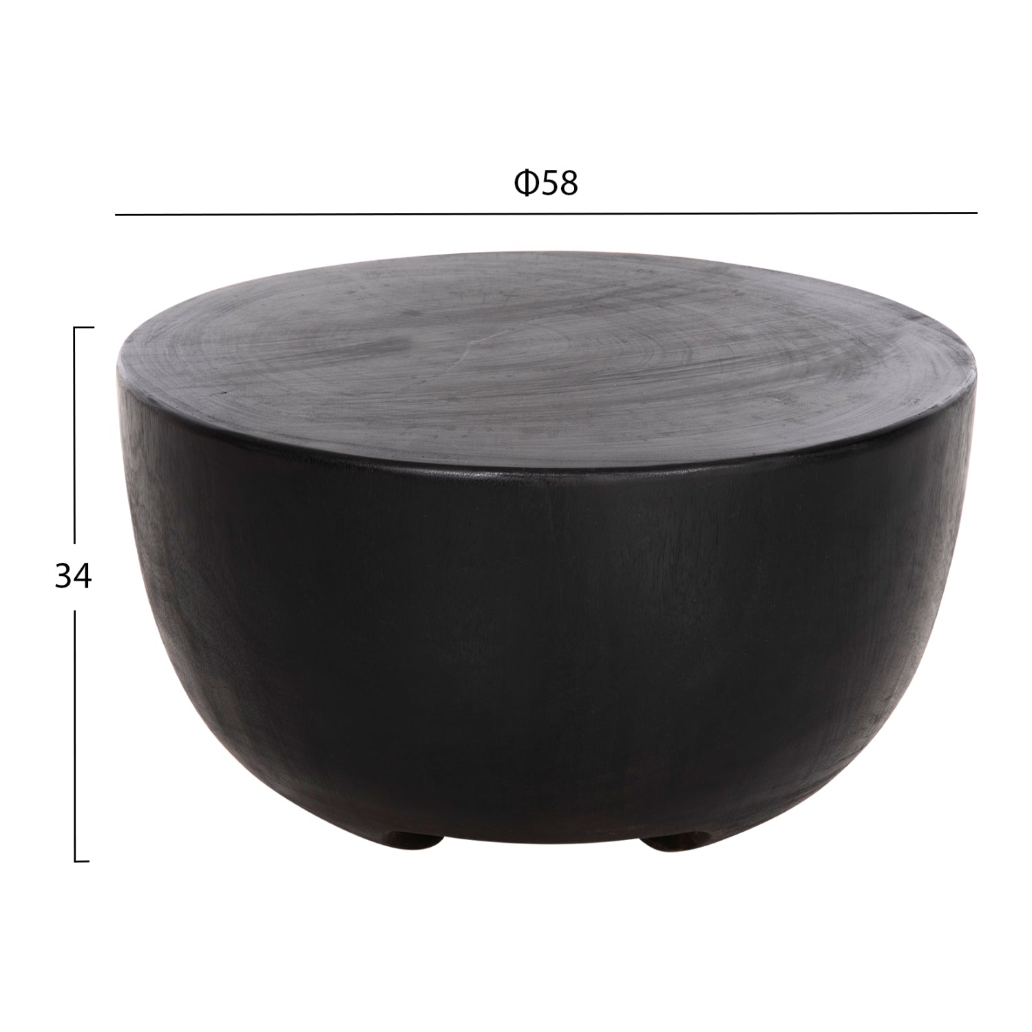 Помощна маса  POMPU  черен цвят  Φ58x34см