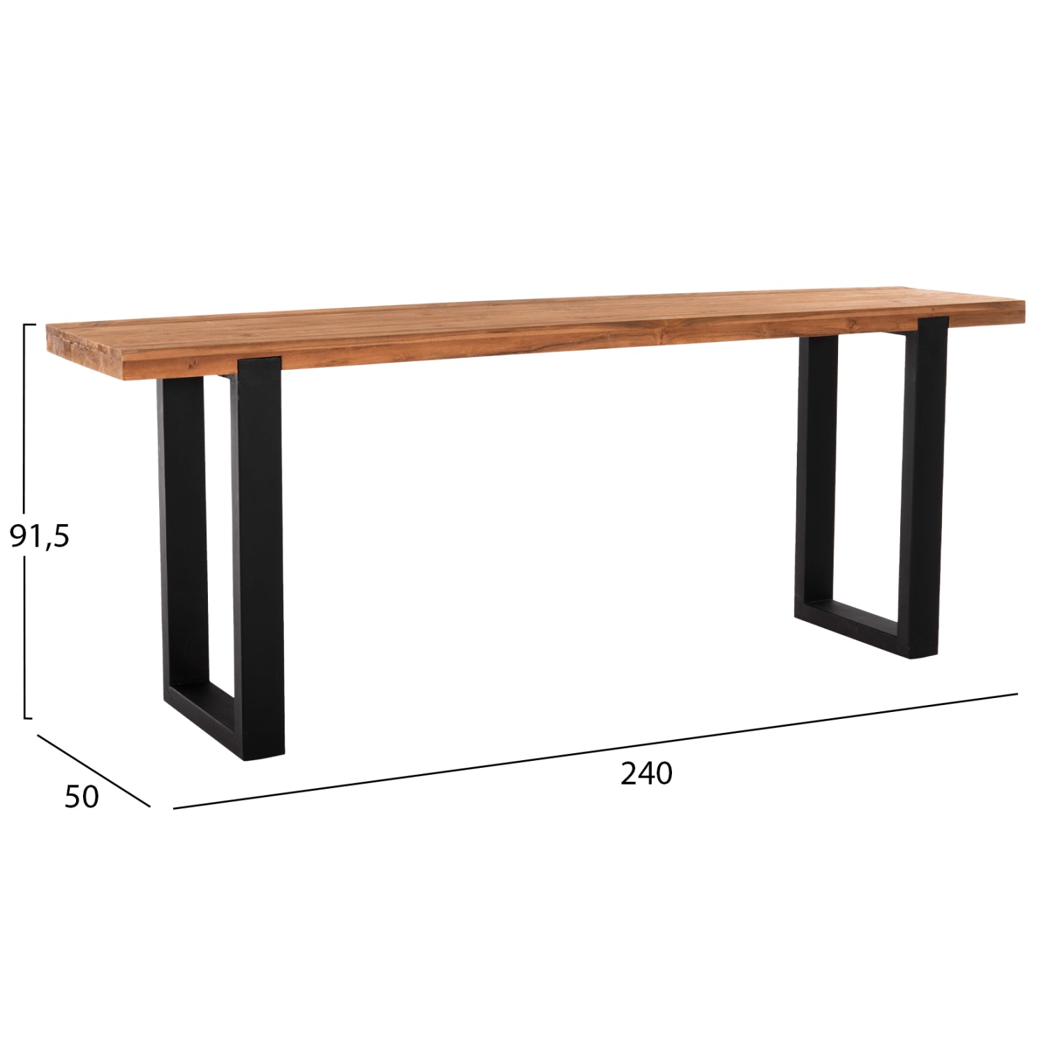 Конзола SHIRE натурал тиково дърво 240x50x90