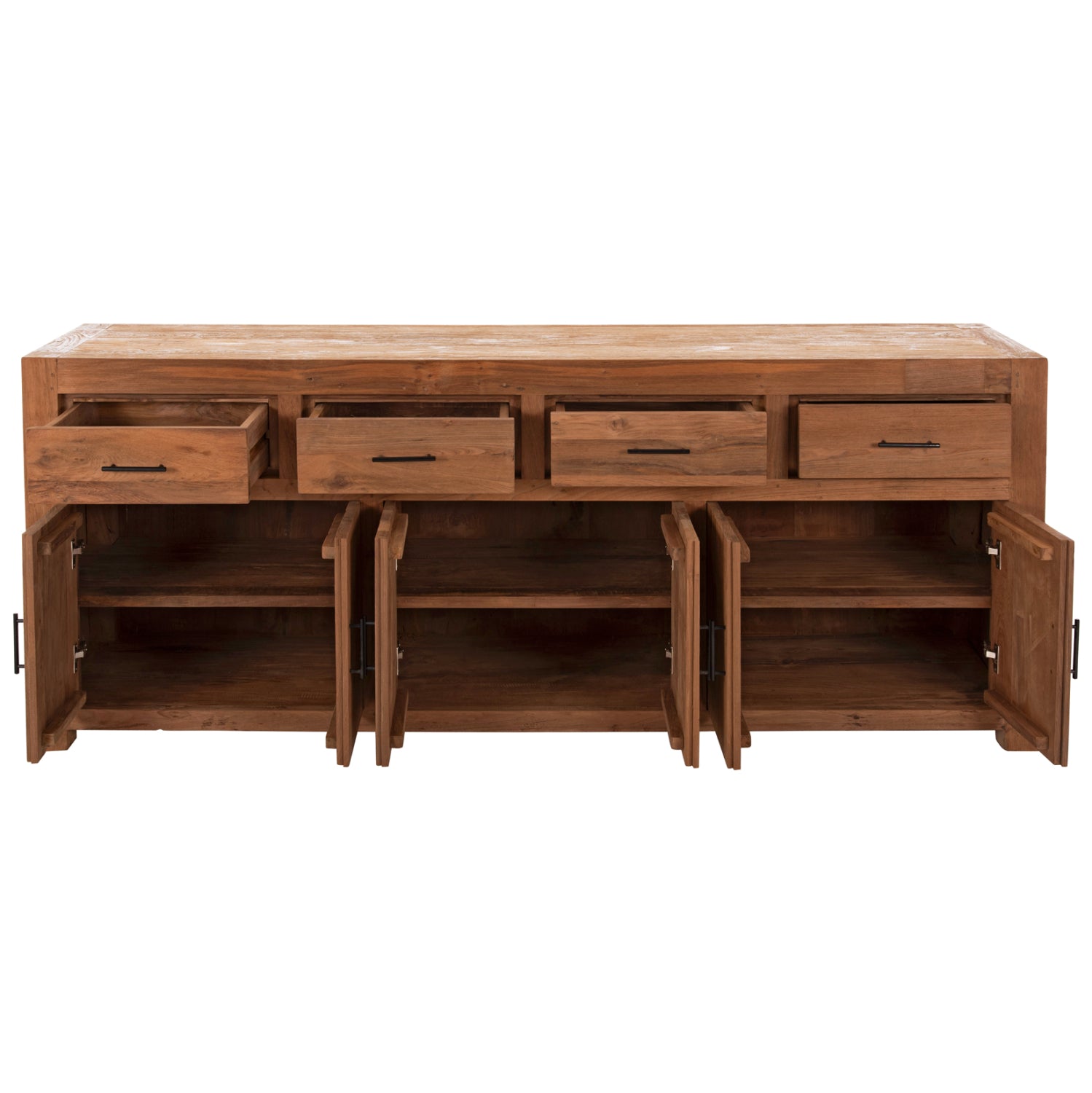 Бюфет GRAYSON рециклирано тиково дърво натурално 220x50x90см.
