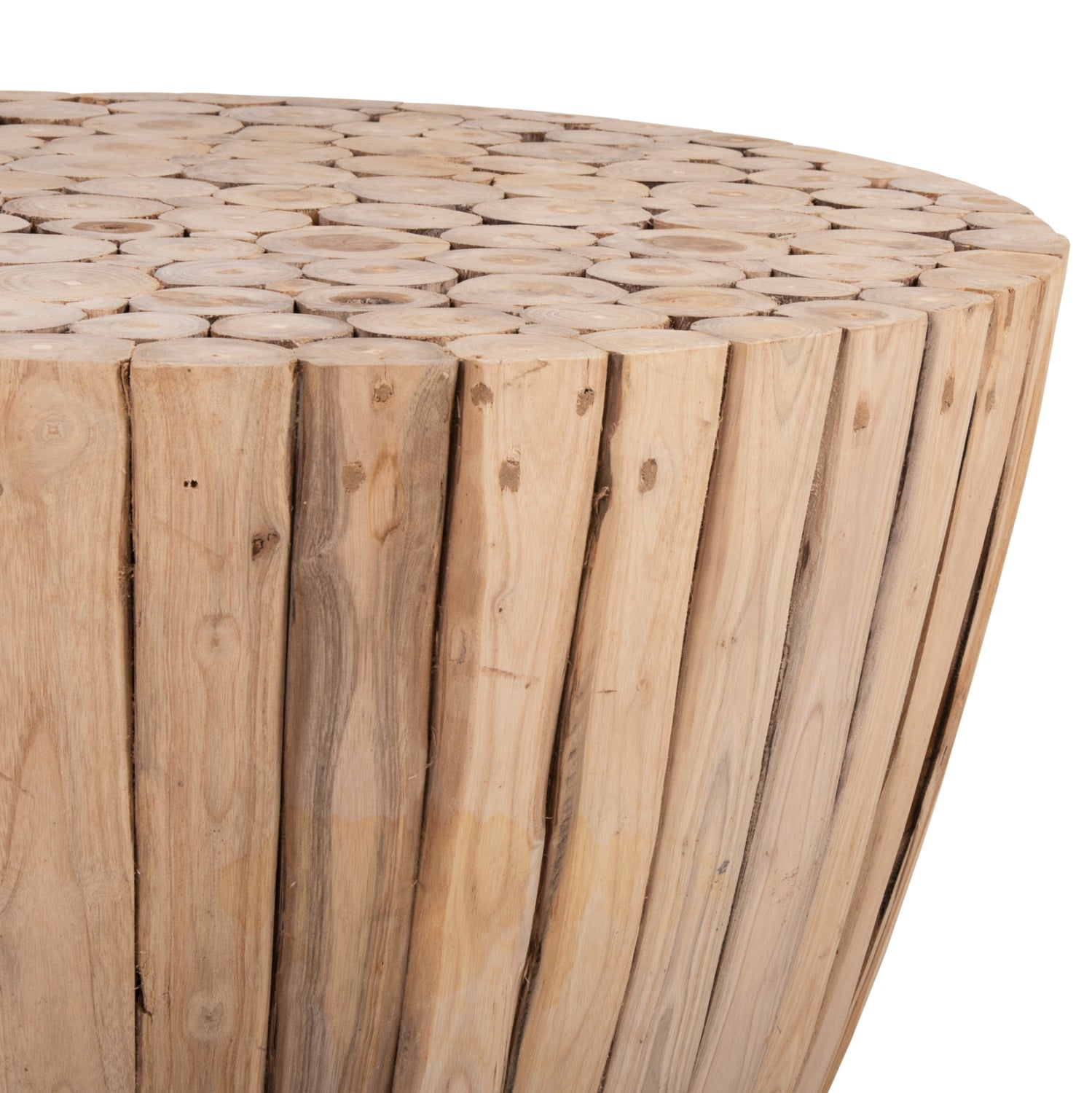 Масичка за кафе Теа тиково дърво естествен цвят Φ80x46см